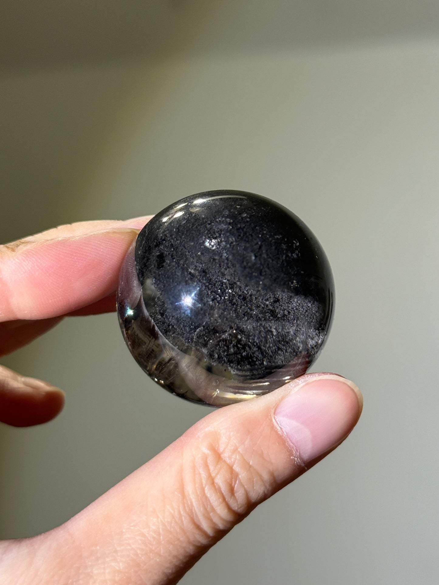 Rare Black Layered Lodalite Sphere, Brazil