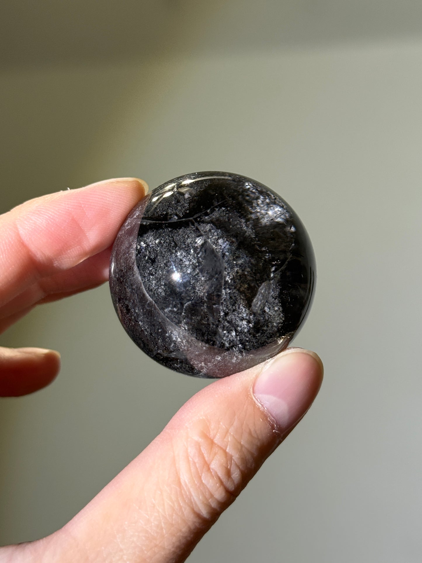 Rare Black Layered Lodalite Sphere, Brazil