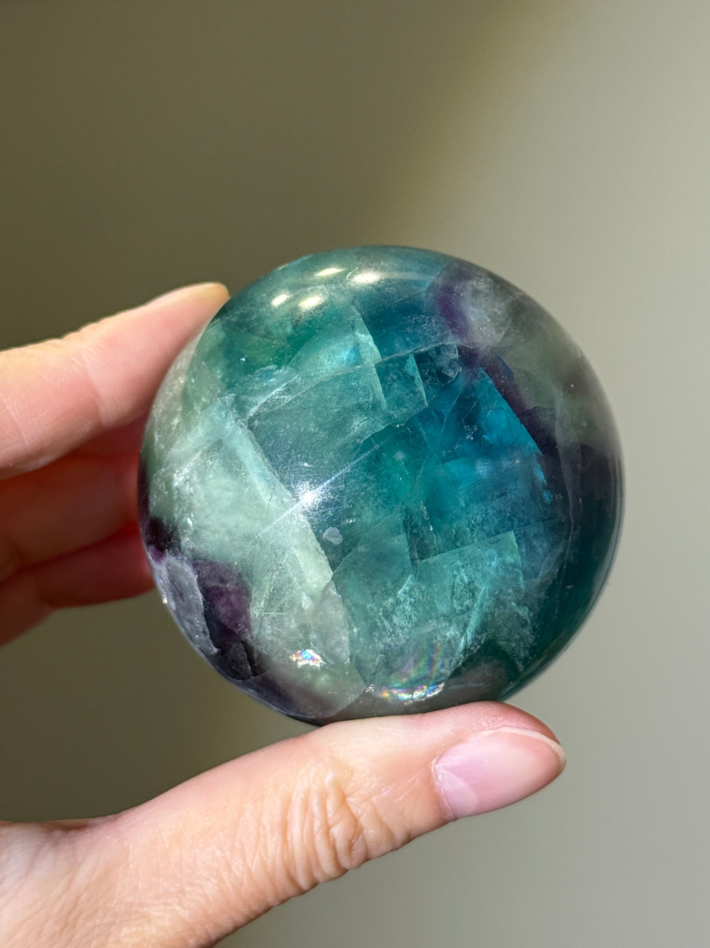 Large Rainbow Fluorite Sphere