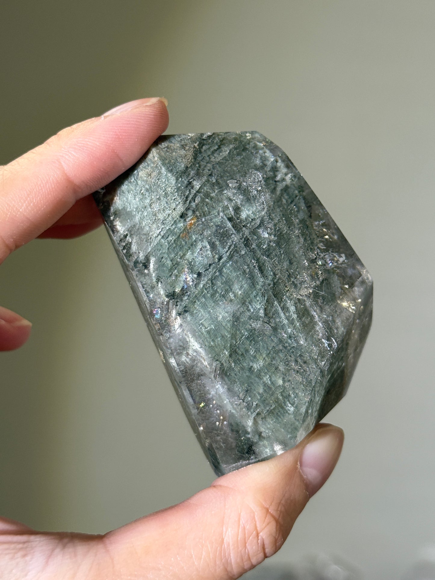 Gorgeous Mint Green Garden Quartz Freeform, Zambia