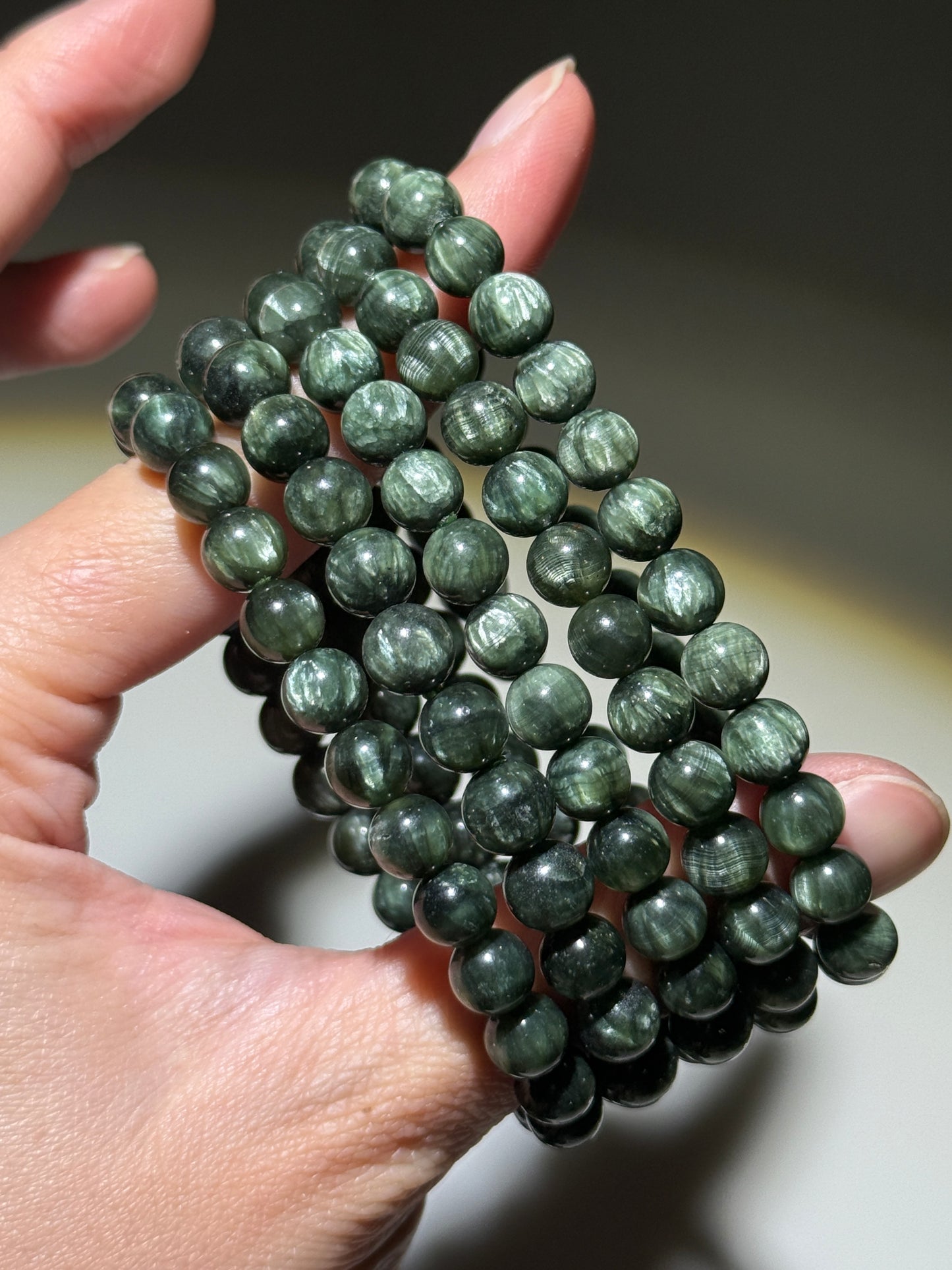 High Quality Seraphinite Bracelets, 7.5mm