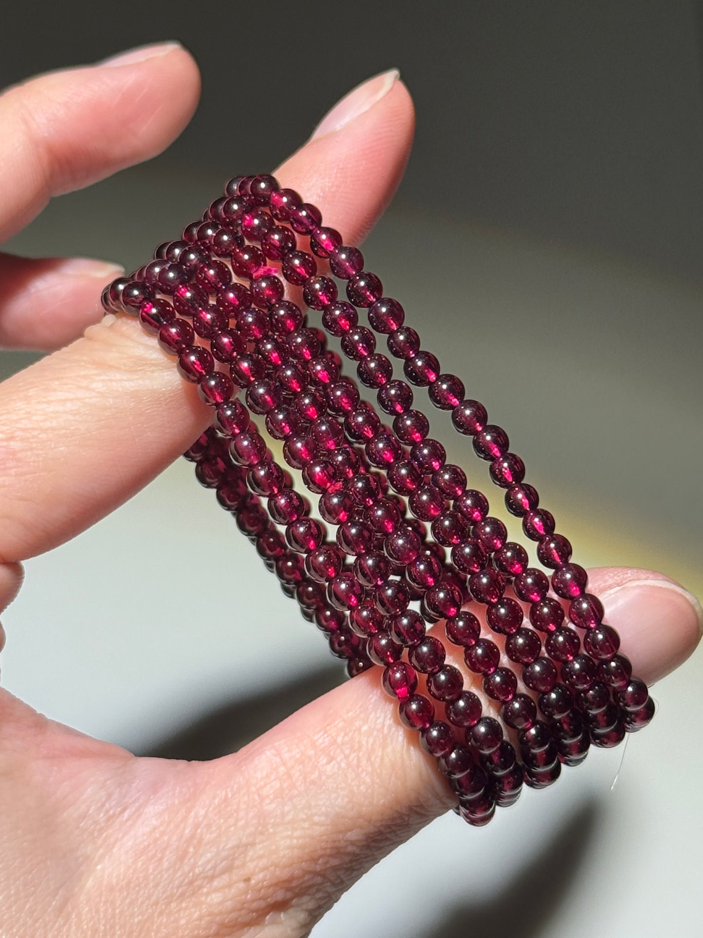 Wine Purple Garnet Bracelets, 4mm