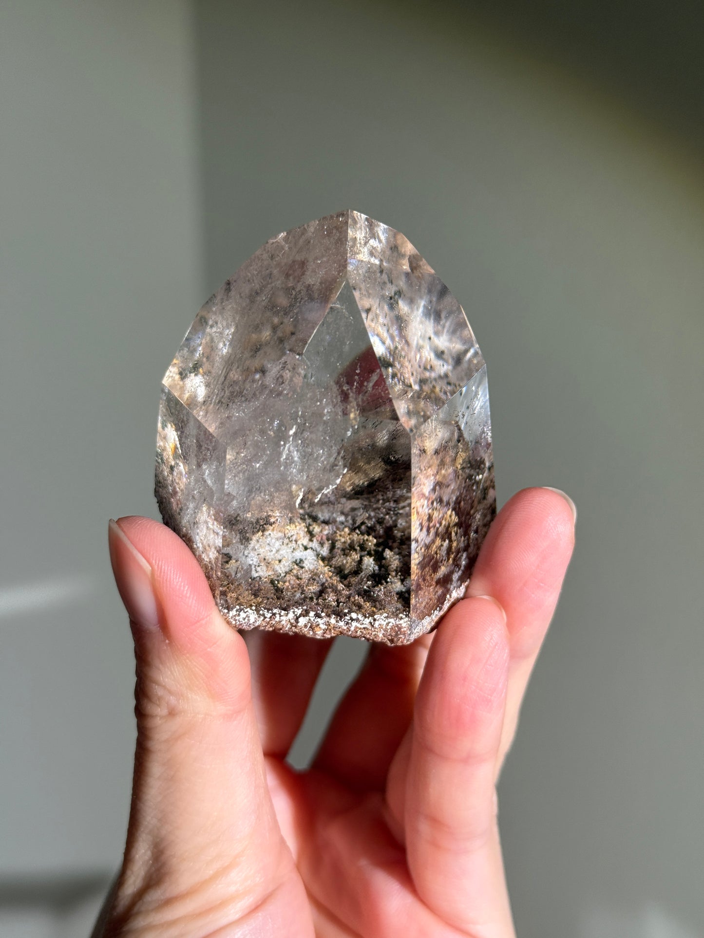 High Quality Large Pink Lodalite Quartz Point, Brazil