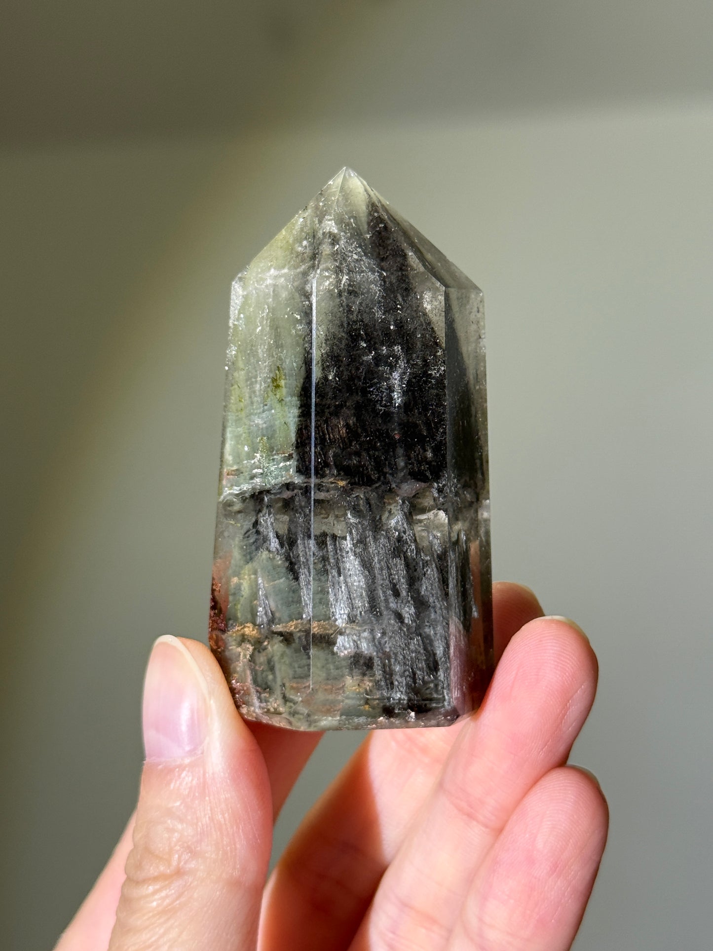 Collector’s Grade Garden Quartz Tower With Black Amphibole, Zambia