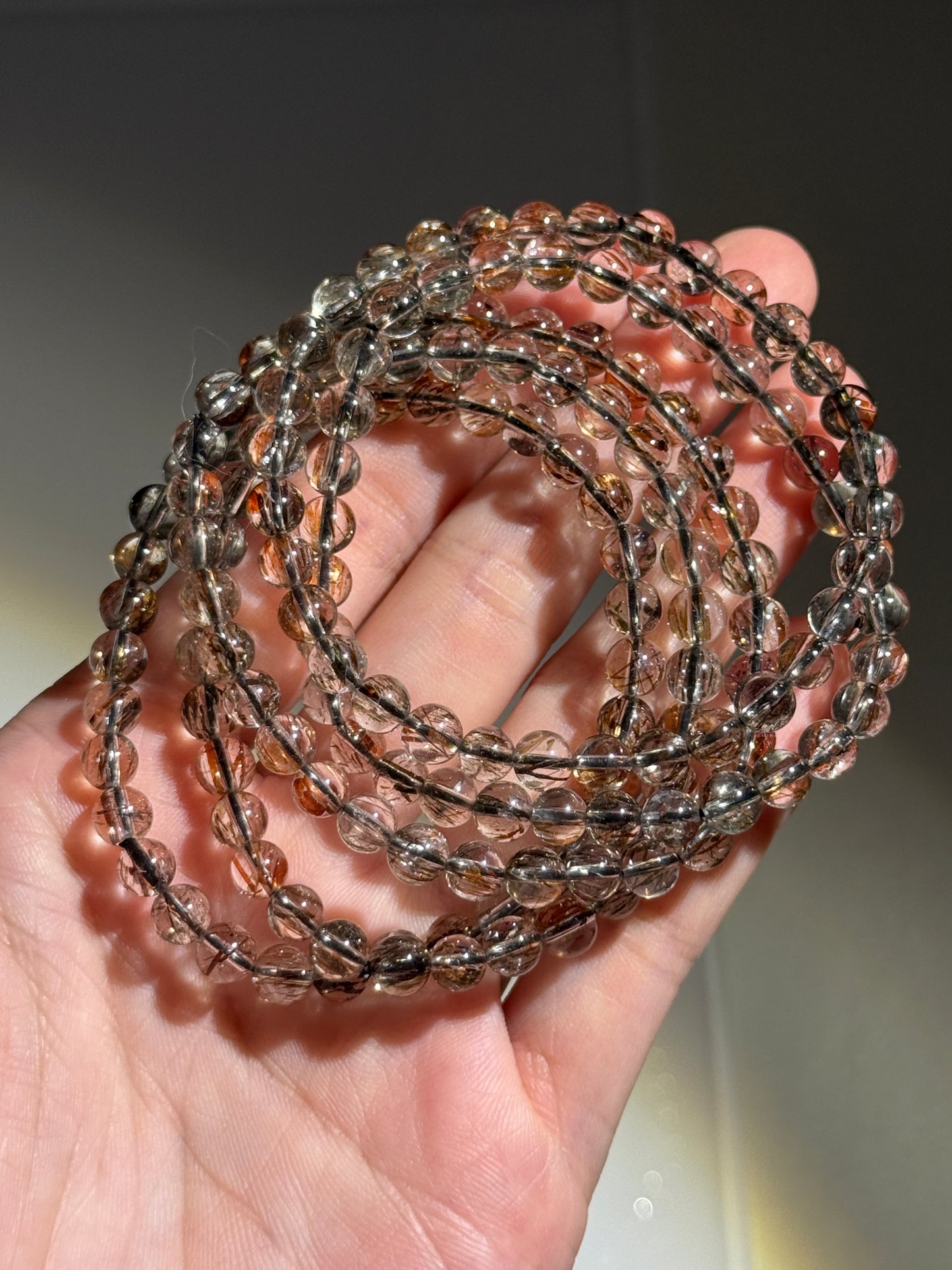 Bicolor Tourmaline in Quartz Bracelets, 6mm
