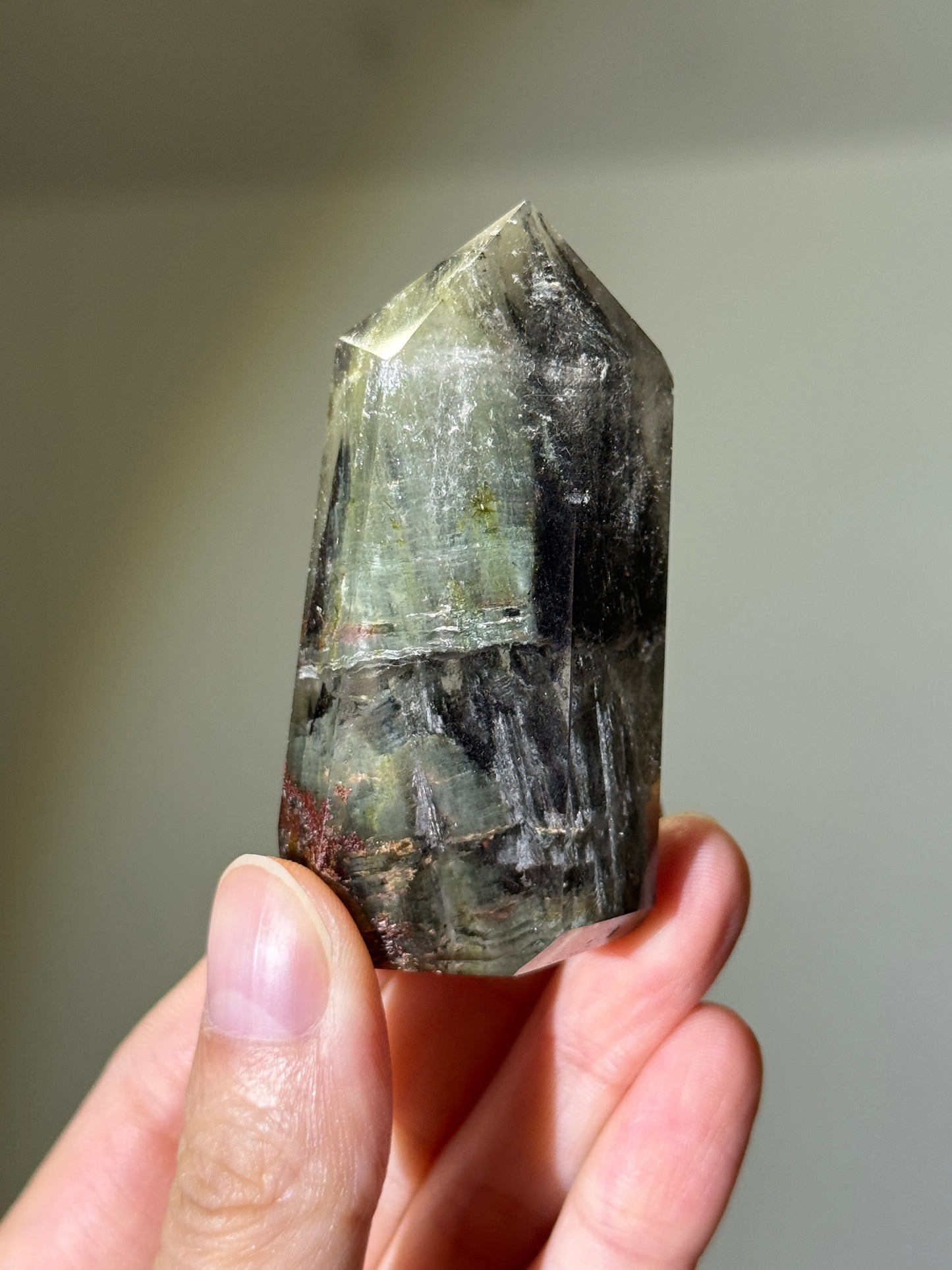 Collector’s Grade Garden Quartz Tower With Black Amphibole, Zambia