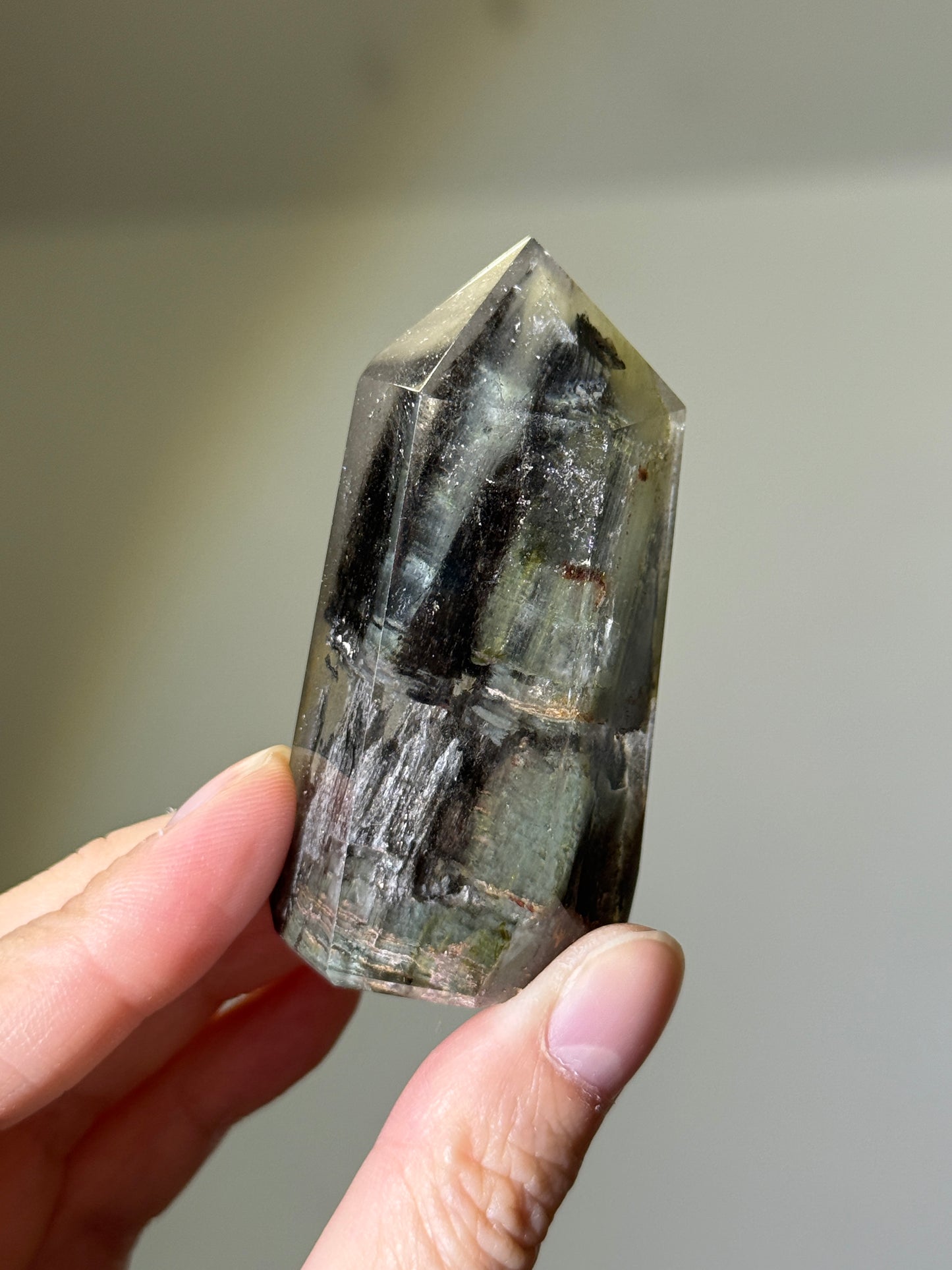 Collector’s Grade Garden Quartz Tower With Black Amphibole, Zambia