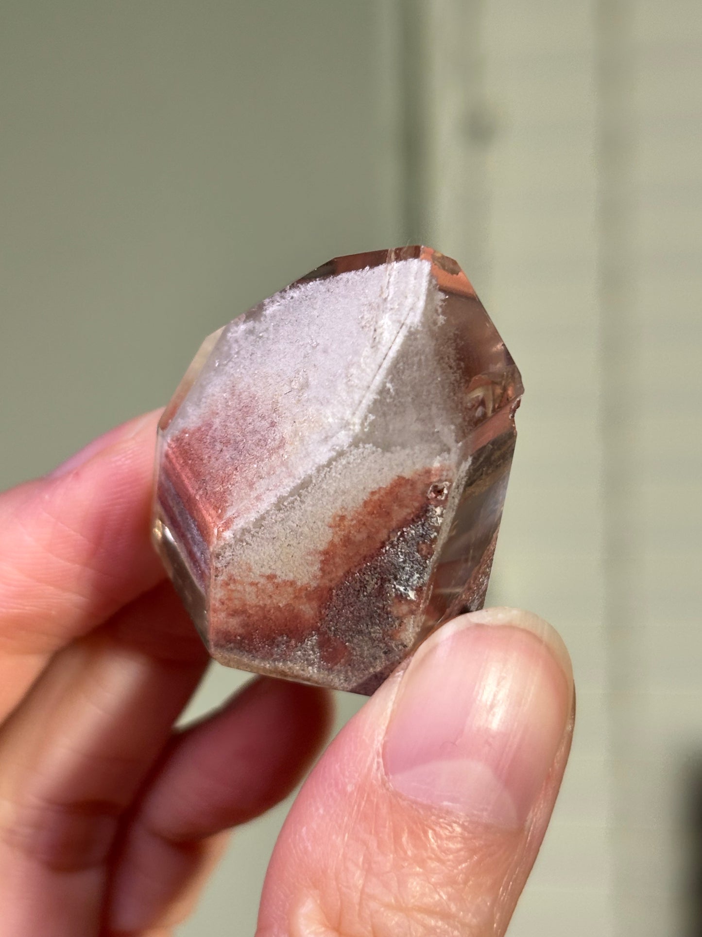 High Quality Pink White Phantom Lodalite Quartz Tower, Brazil