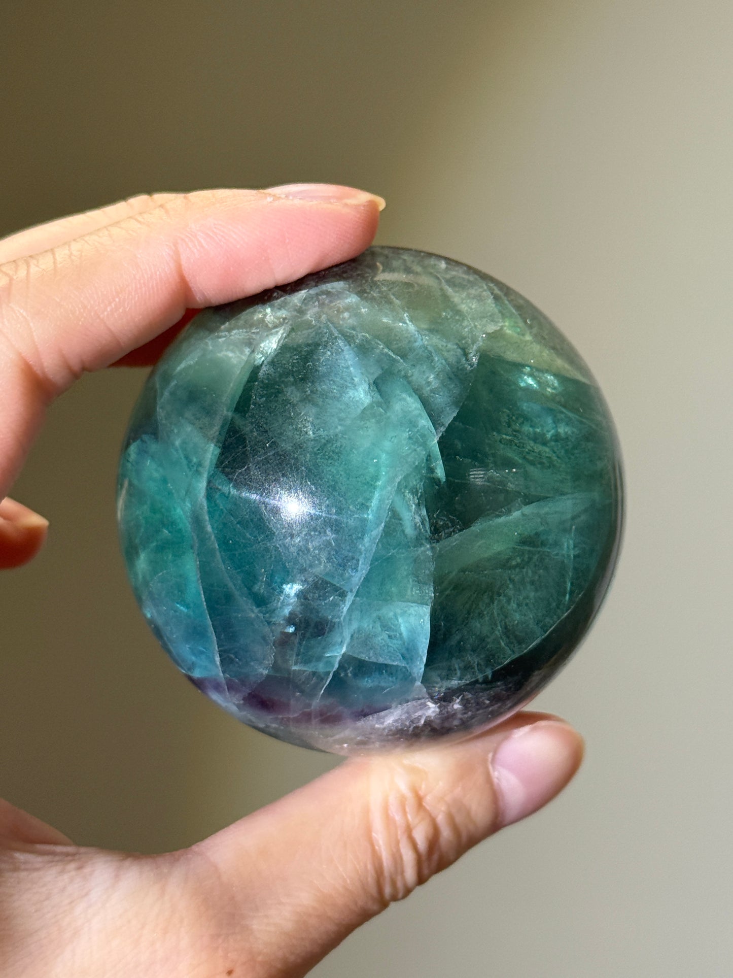 Large Rainbow Fluorite Sphere