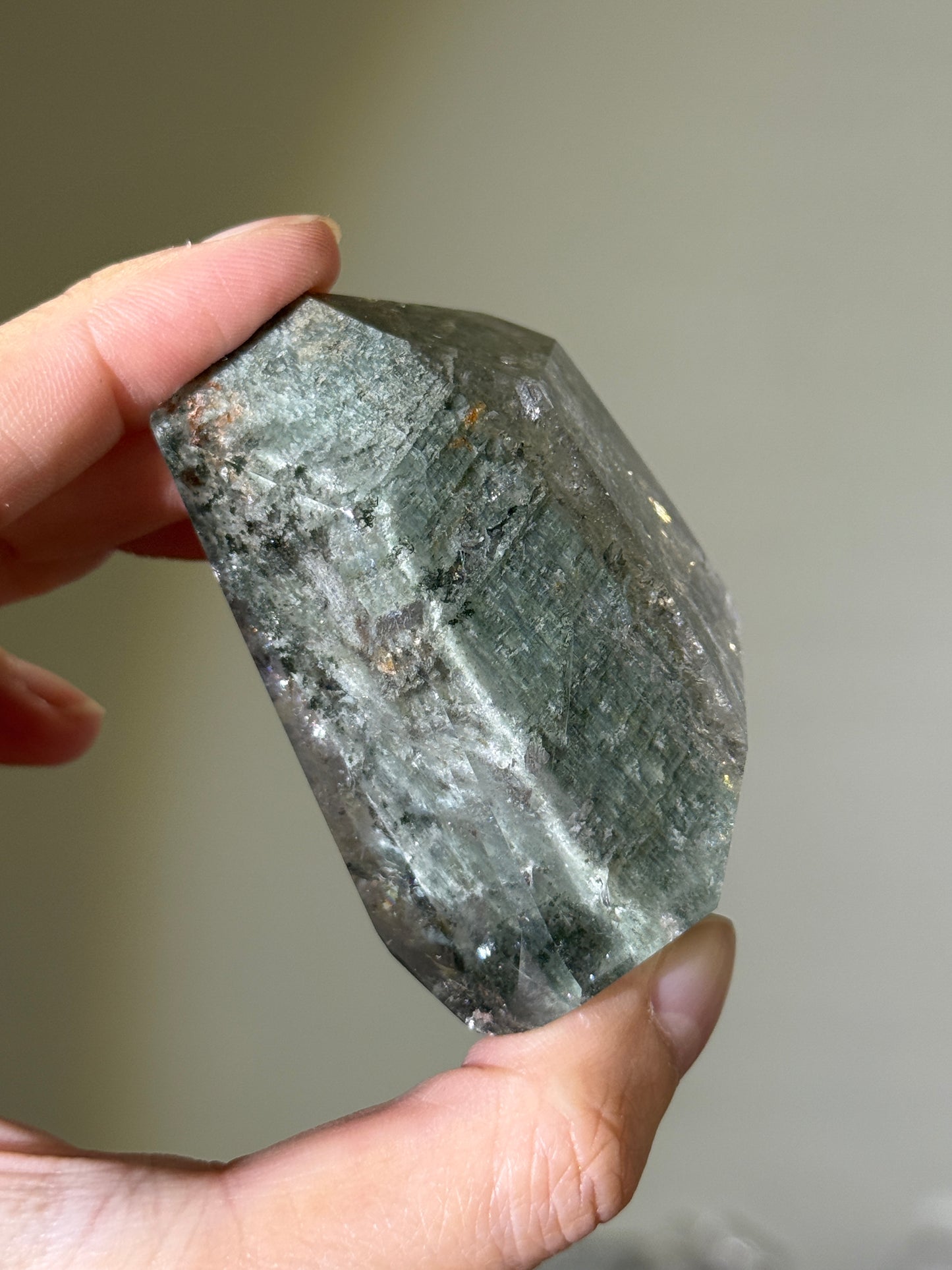 Gorgeous Mint Green Garden Quartz Freeform, Zambia