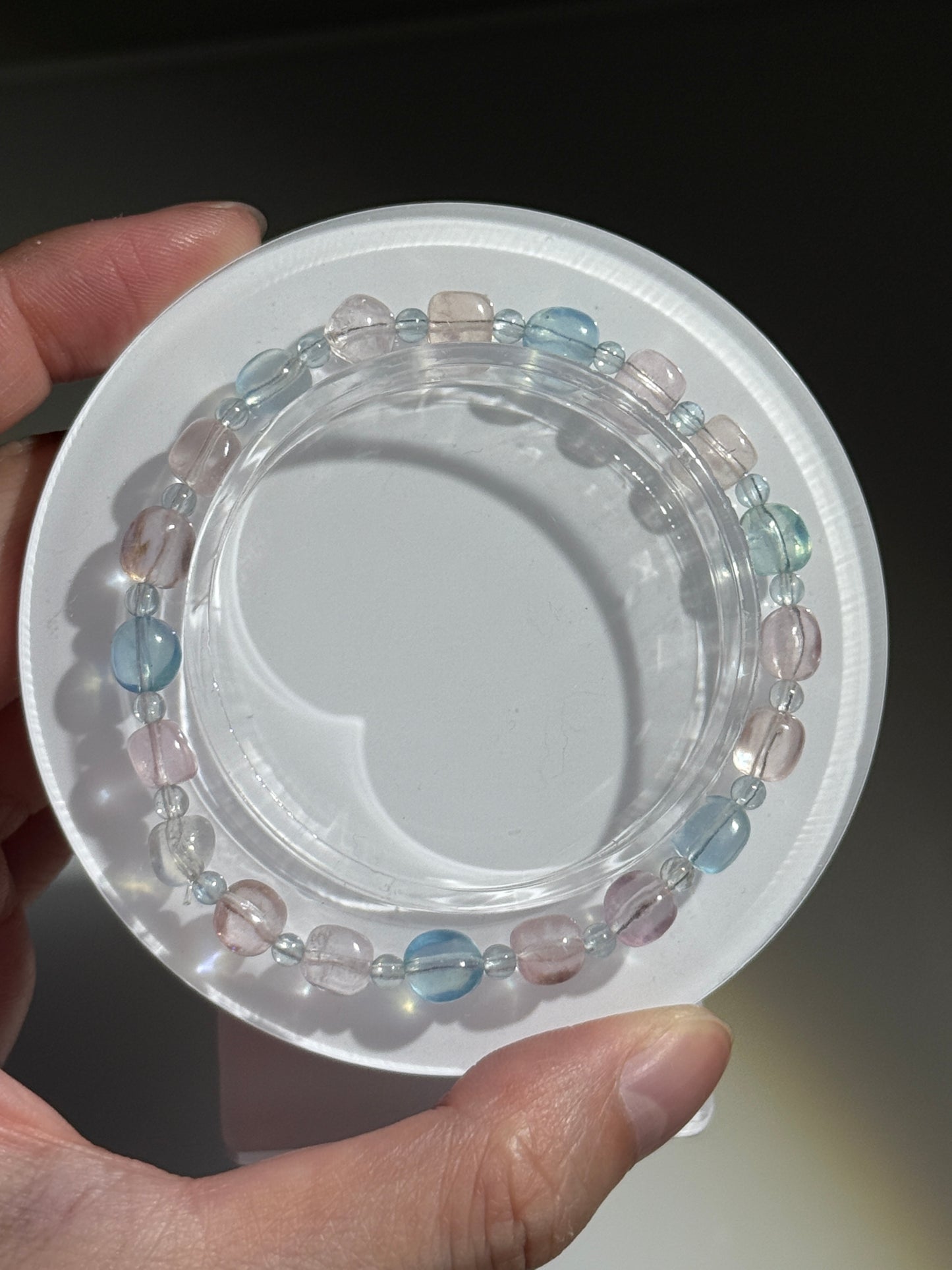 Gemmy Morganite & Aquamarine Bracelets, 7mm