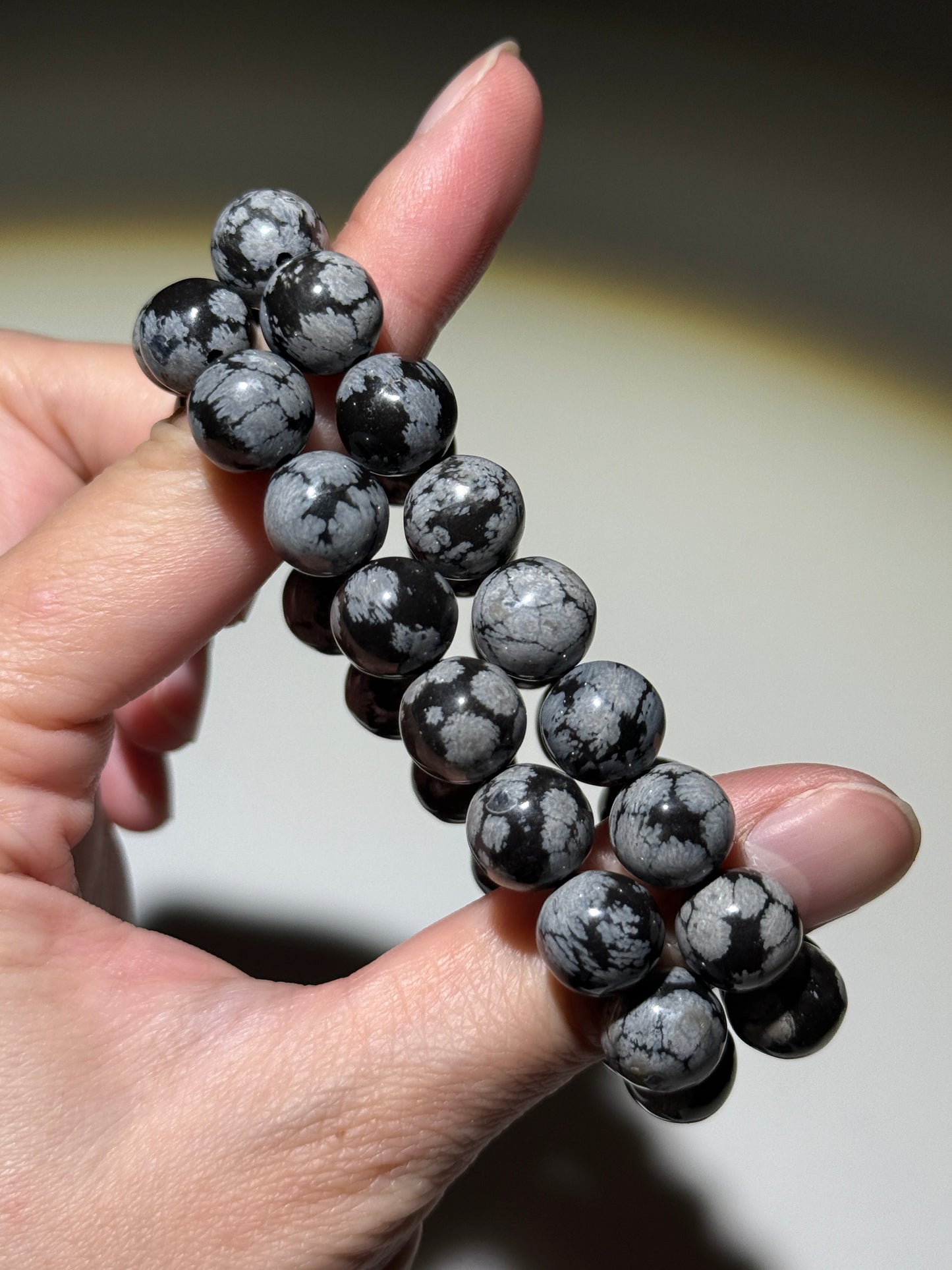 Snowflake Obsidian Bracelets, 8.5-11mm