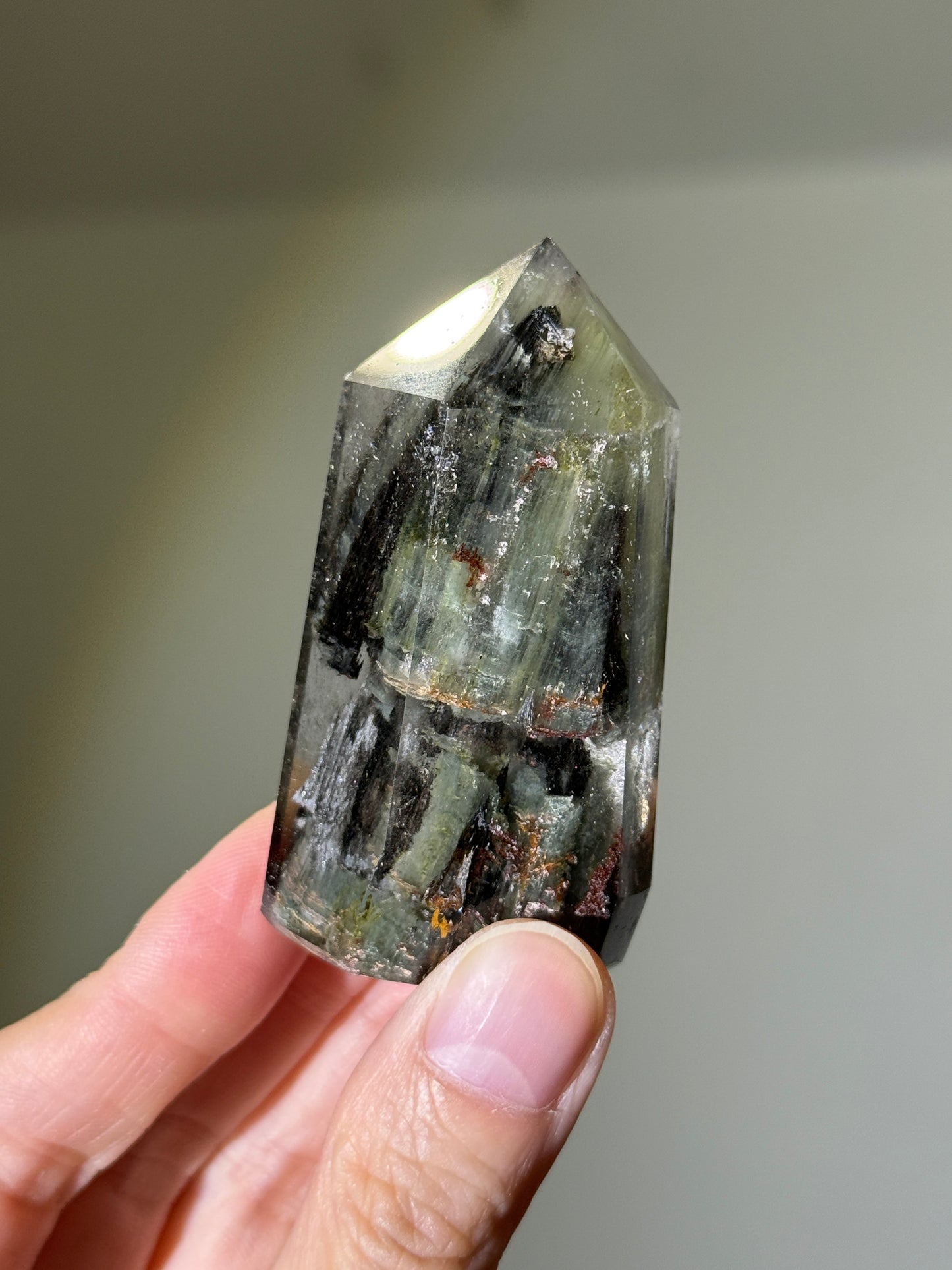 Collector’s Grade Garden Quartz Tower With Black Amphibole, Zambia