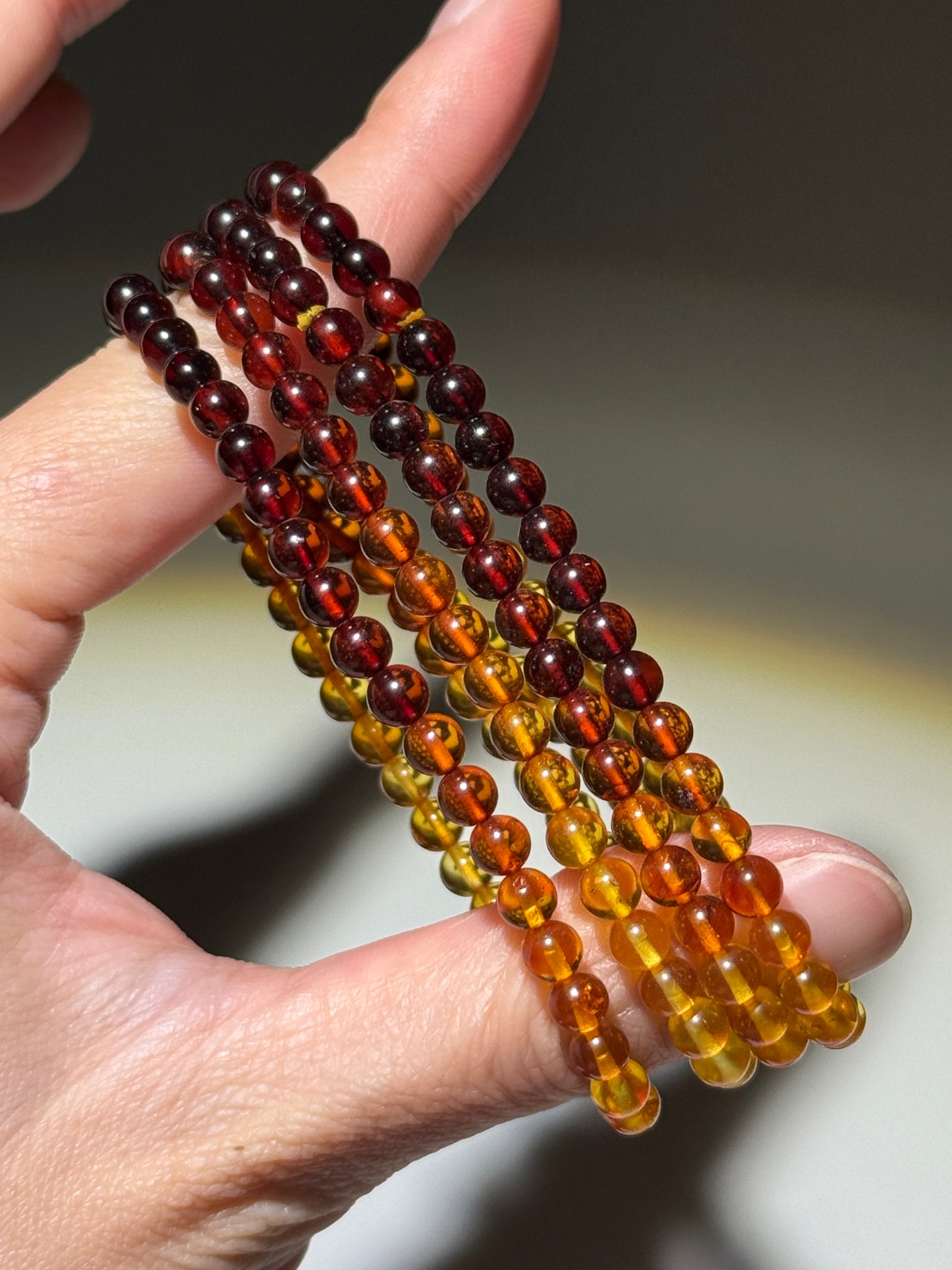 Genuine Gradient Amber Bracelets, 5mm
