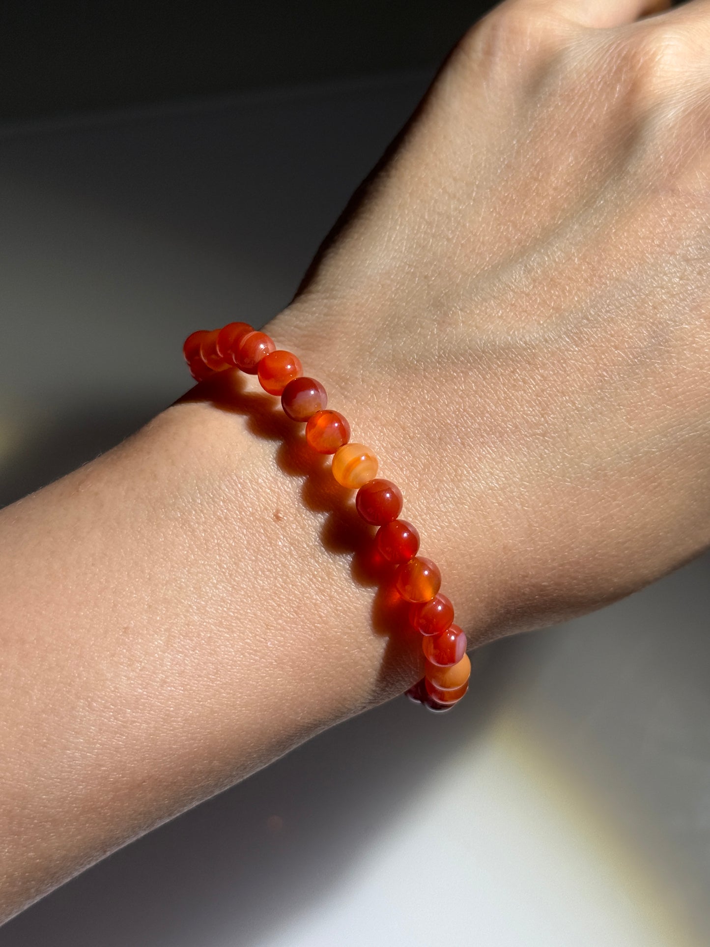 Carnelian Agate Bracelets, 6.5mm