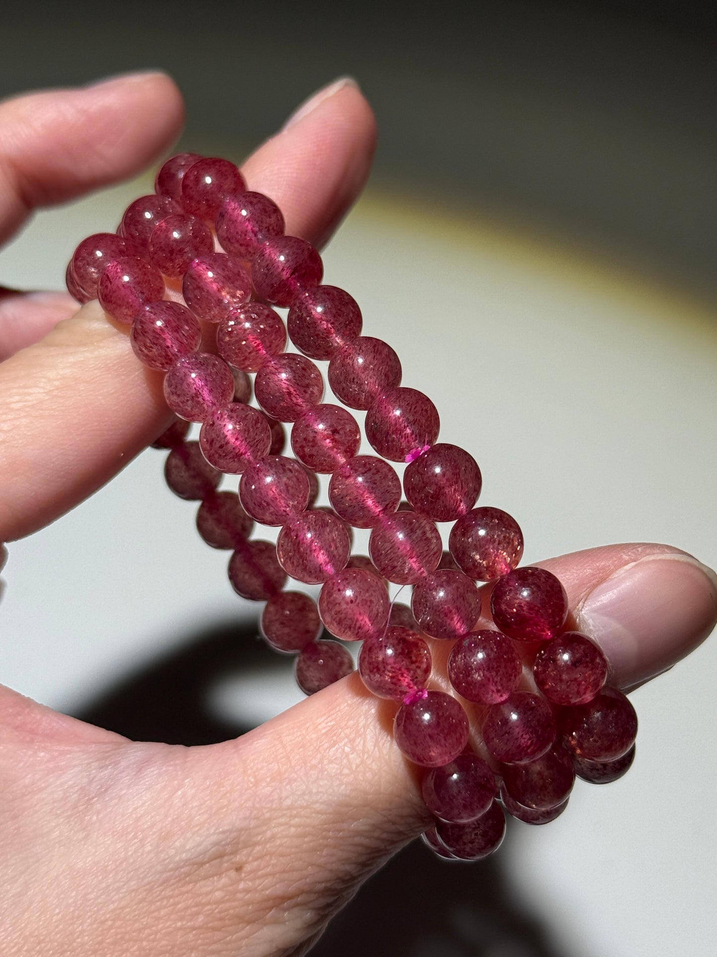 Strawberry Quartz Bracelets, 7mm