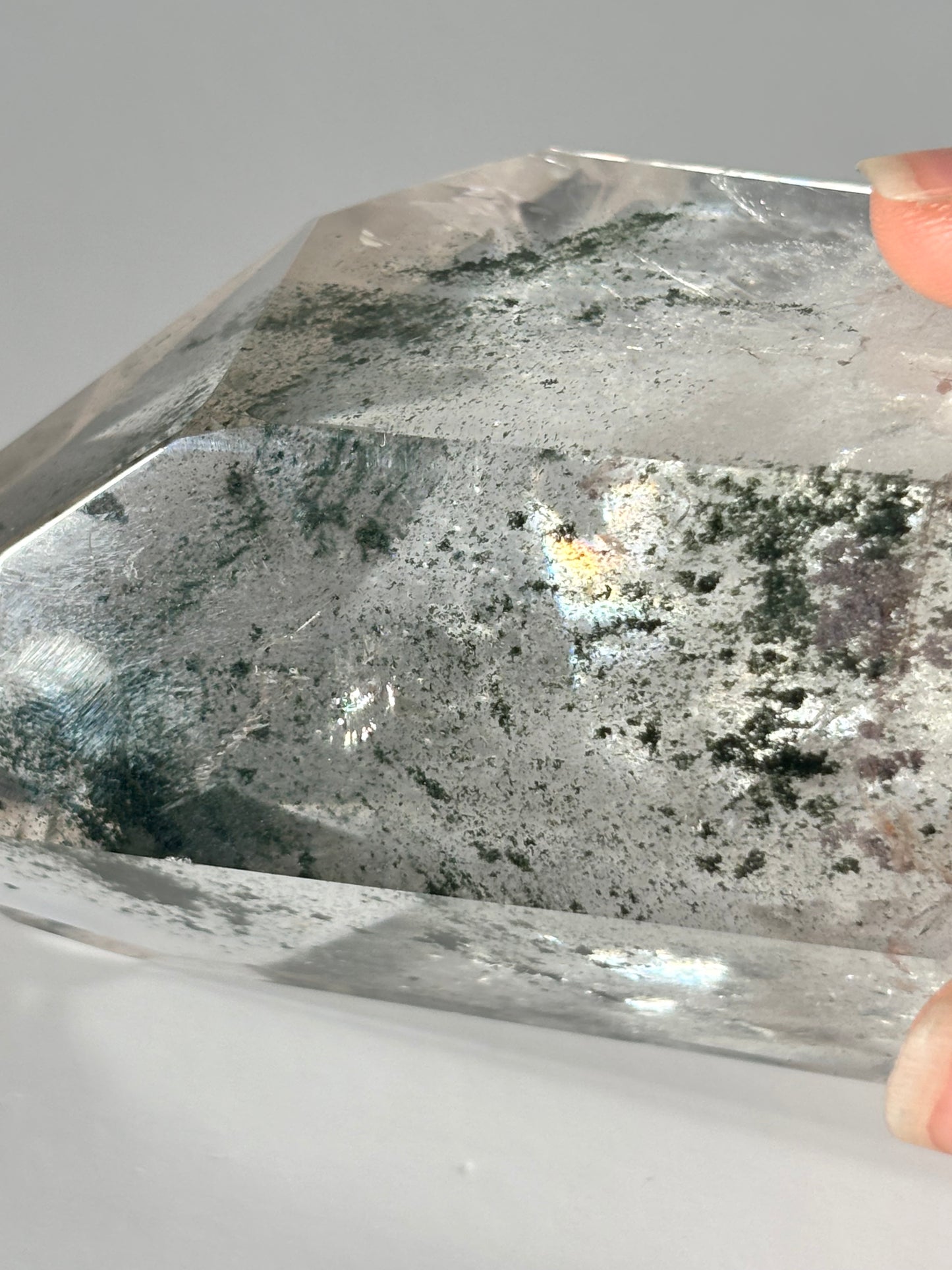 Large Dark Green Phantom Chlorite Tower, Brazil