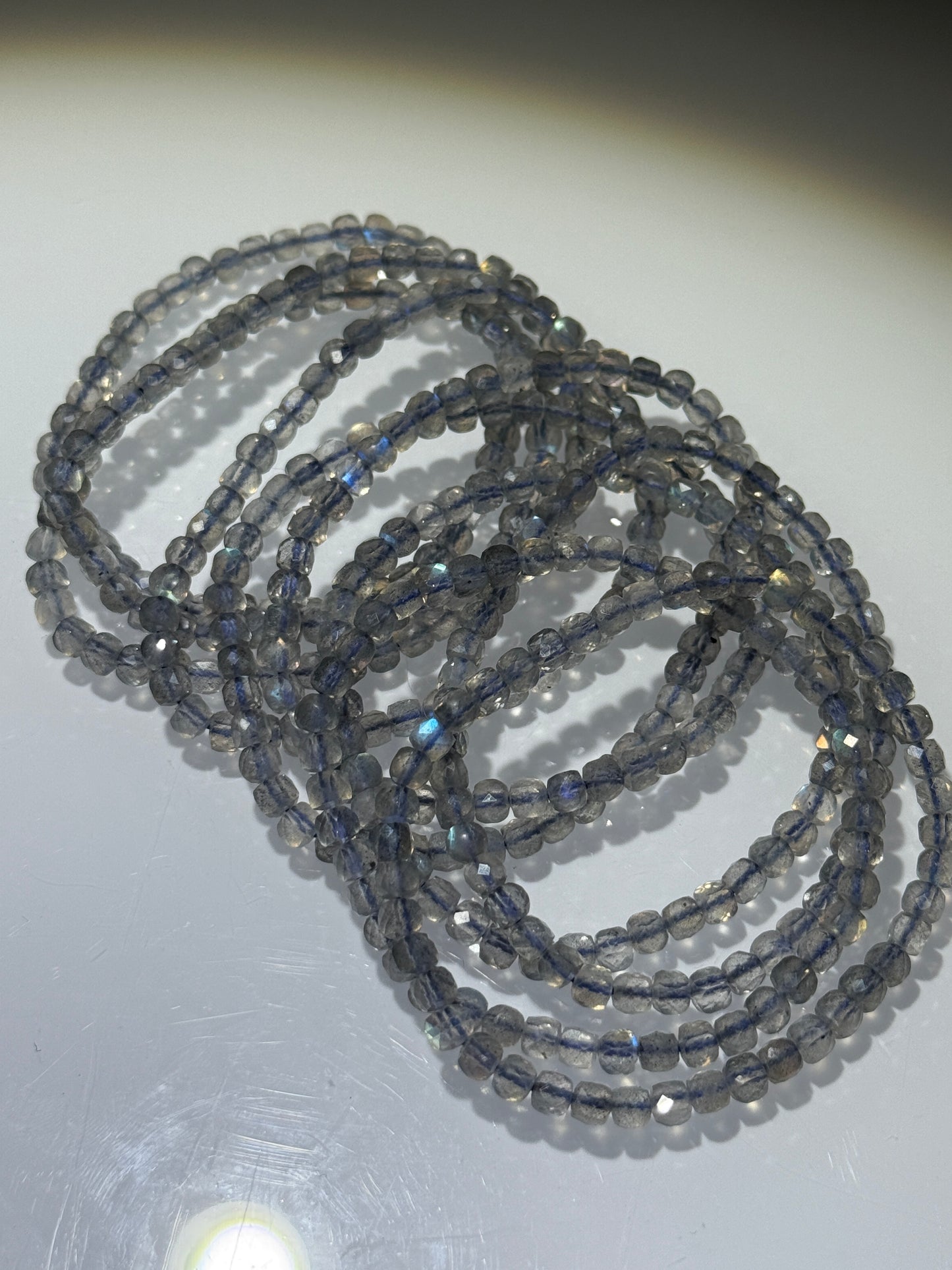 Faceted Labradorite Bracelets, 4.5mm