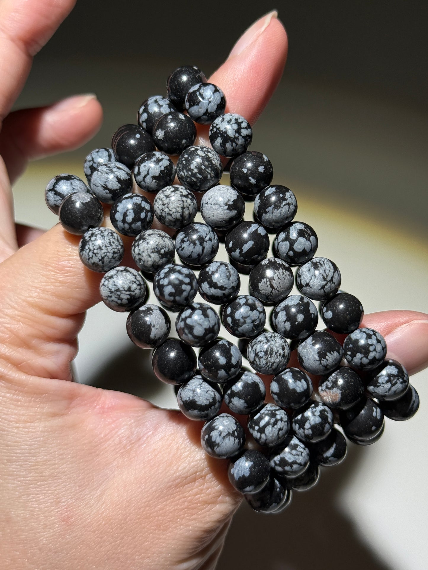 Snowflake Obsidian Bracelets, 8.5-11mm