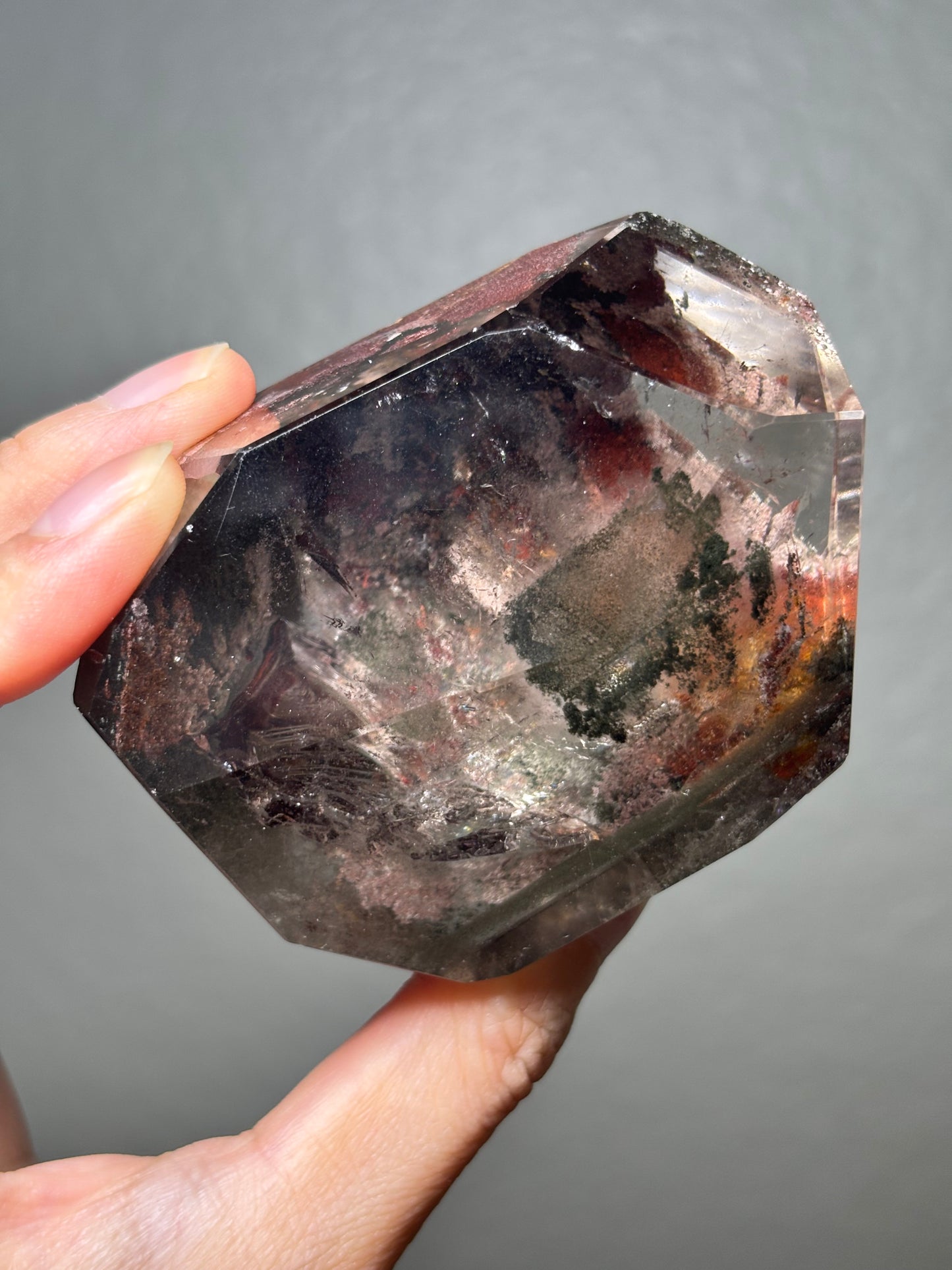 Large Colorful Garden Quartz Freeform With Rainbow, Zambia