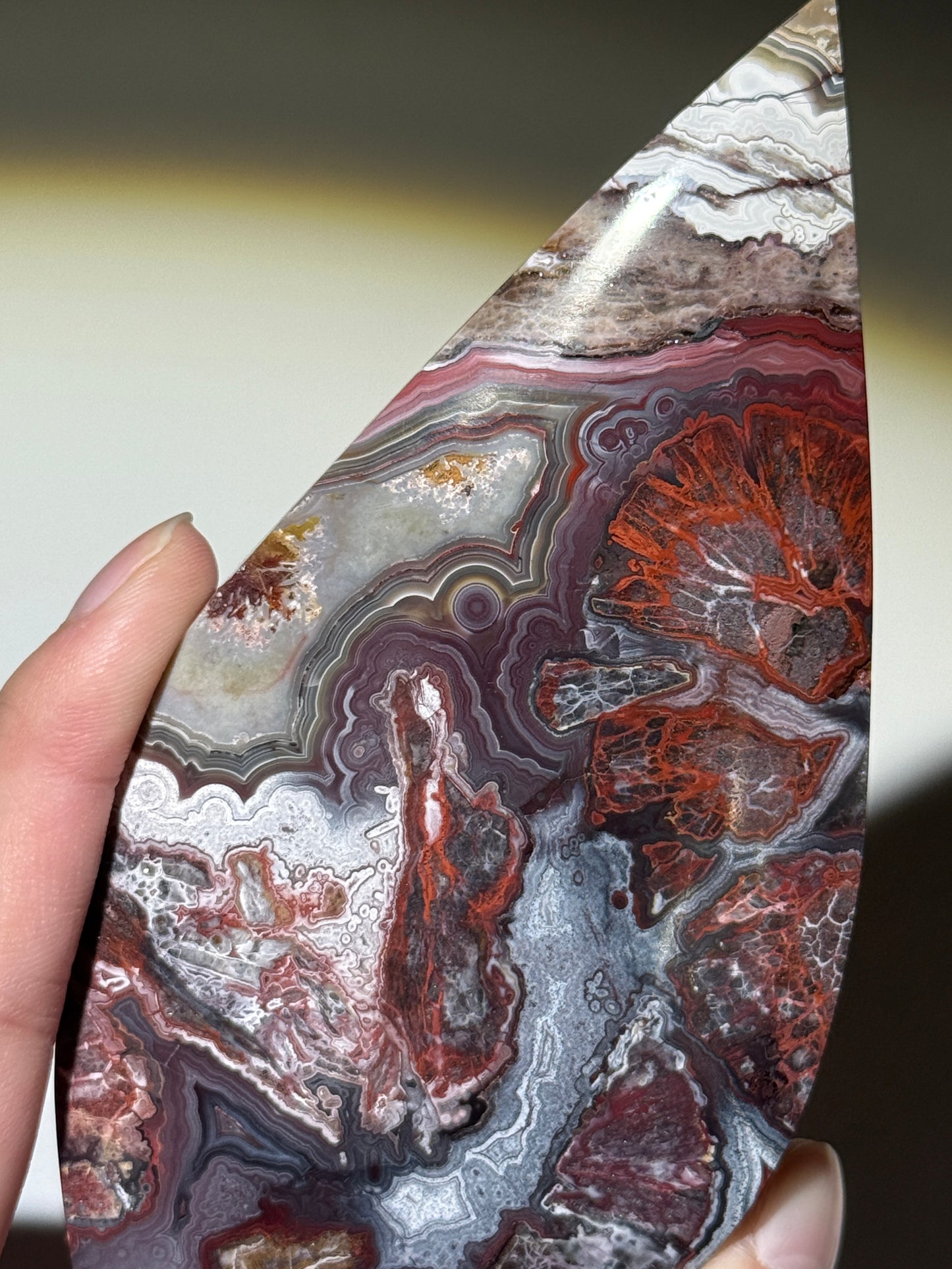 Large Mexican Lace Agate Flame, Mexico