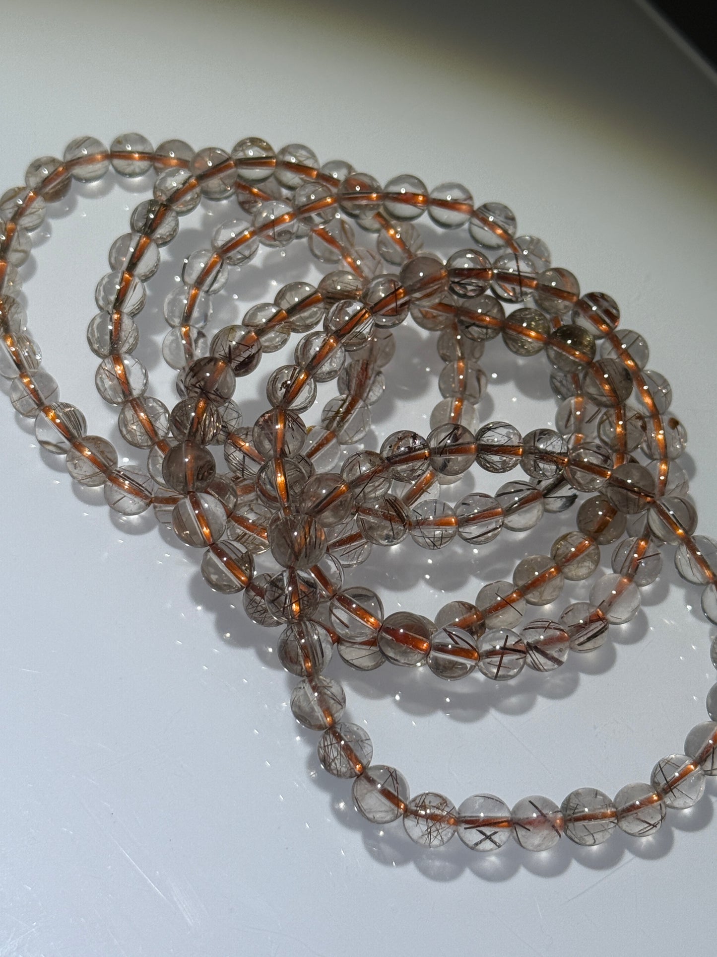 Copper Rutile Bracelets, 7.5mm