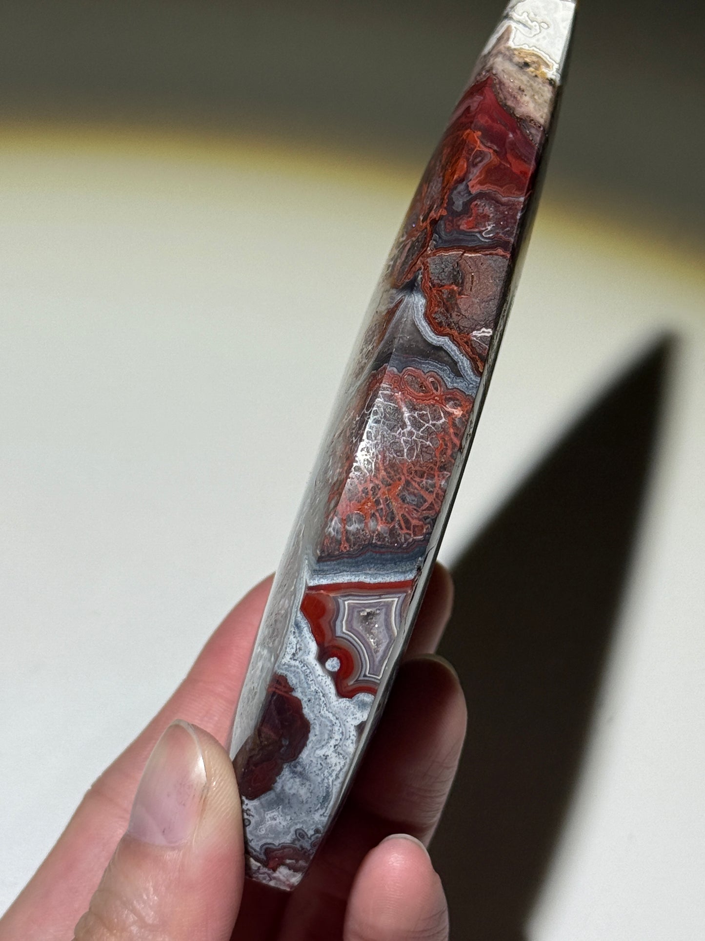 Large Mexican Lace Agate Flame, Mexico