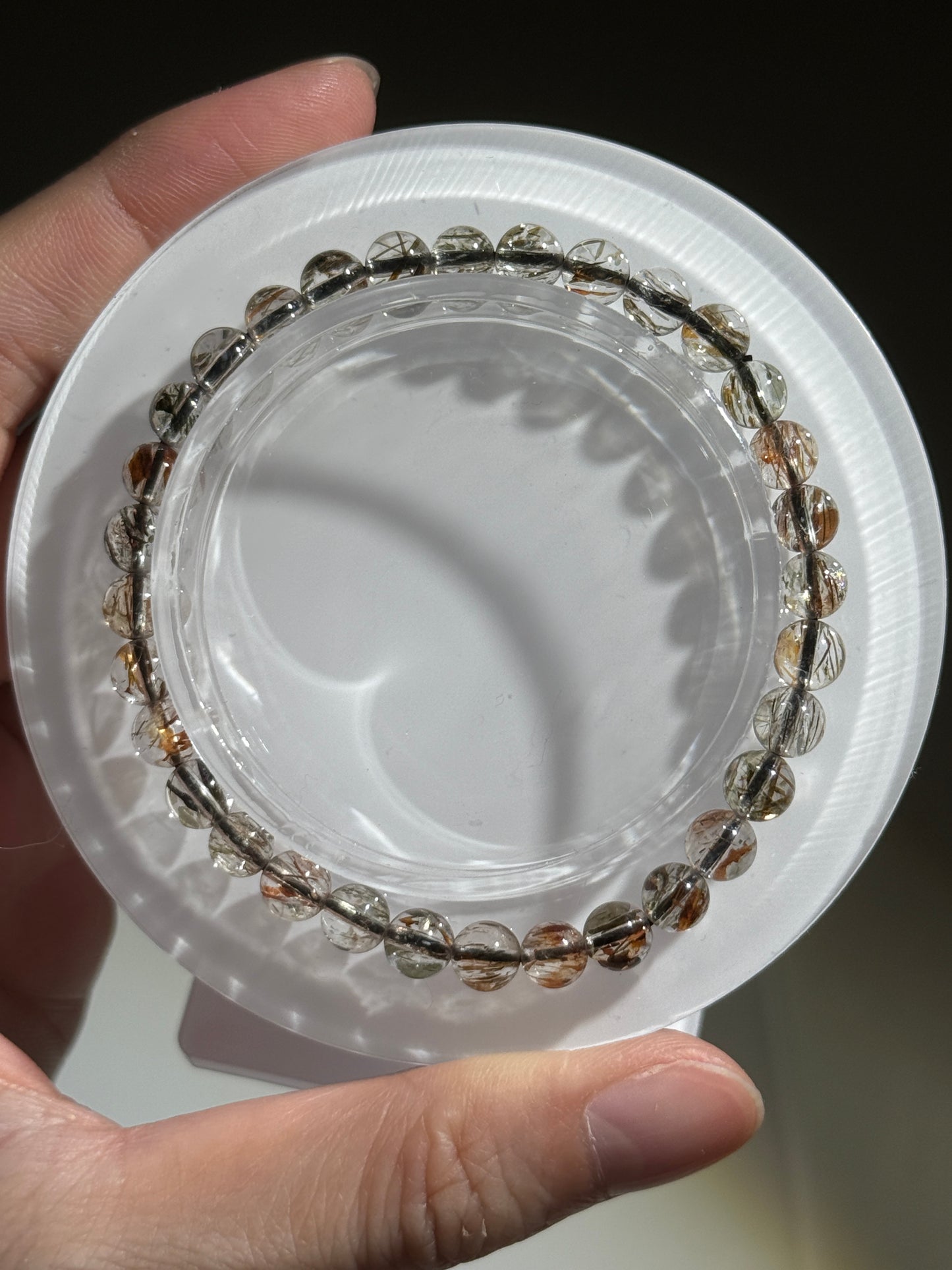 Bicolor Tourmaline in Quartz Bracelets, 6mm