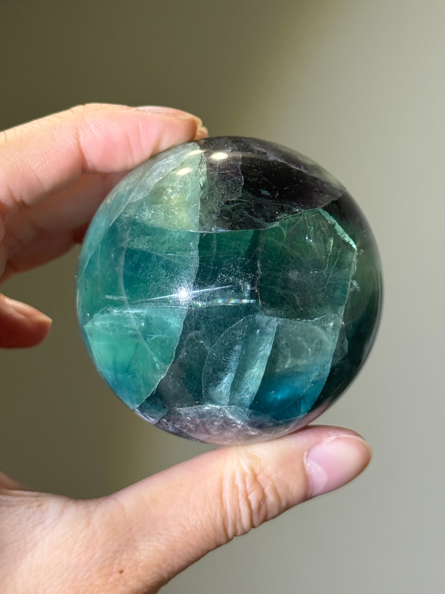 Large Rainbow Fluorite Sphere