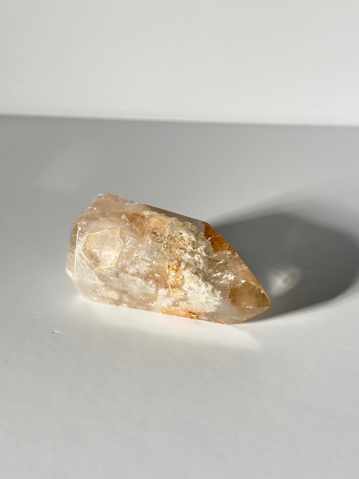 Cream Lodalite Quartz Tower With Penetrator, Brazil