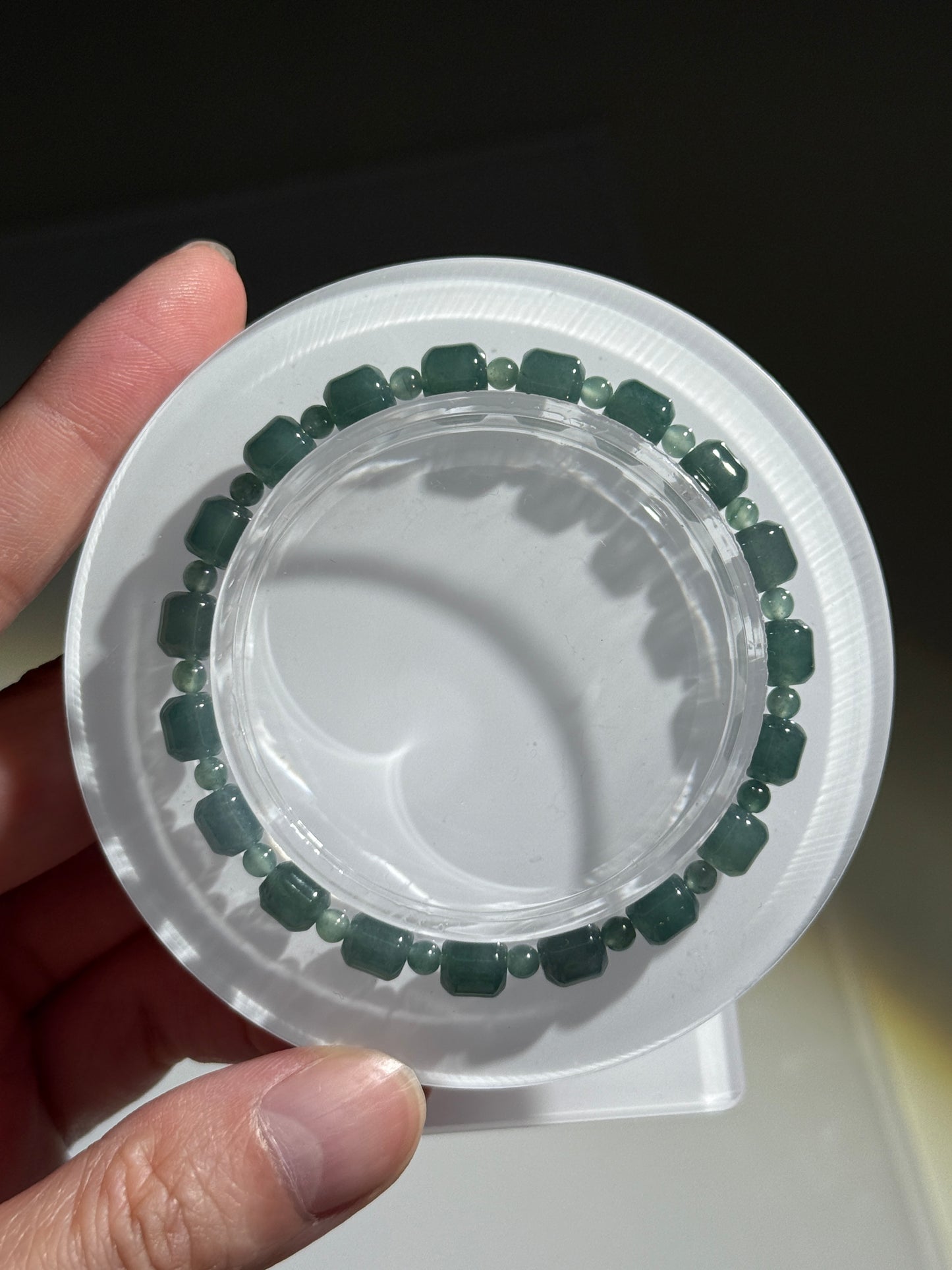 Blue Water Jade Bracelets, 6mm