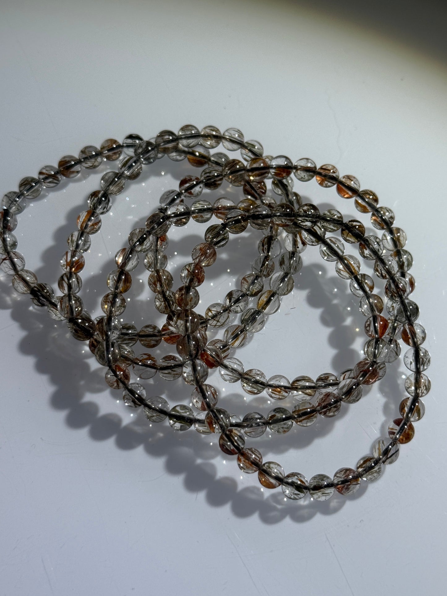 Bicolor Tourmaline in Quartz Bracelets, 6mm