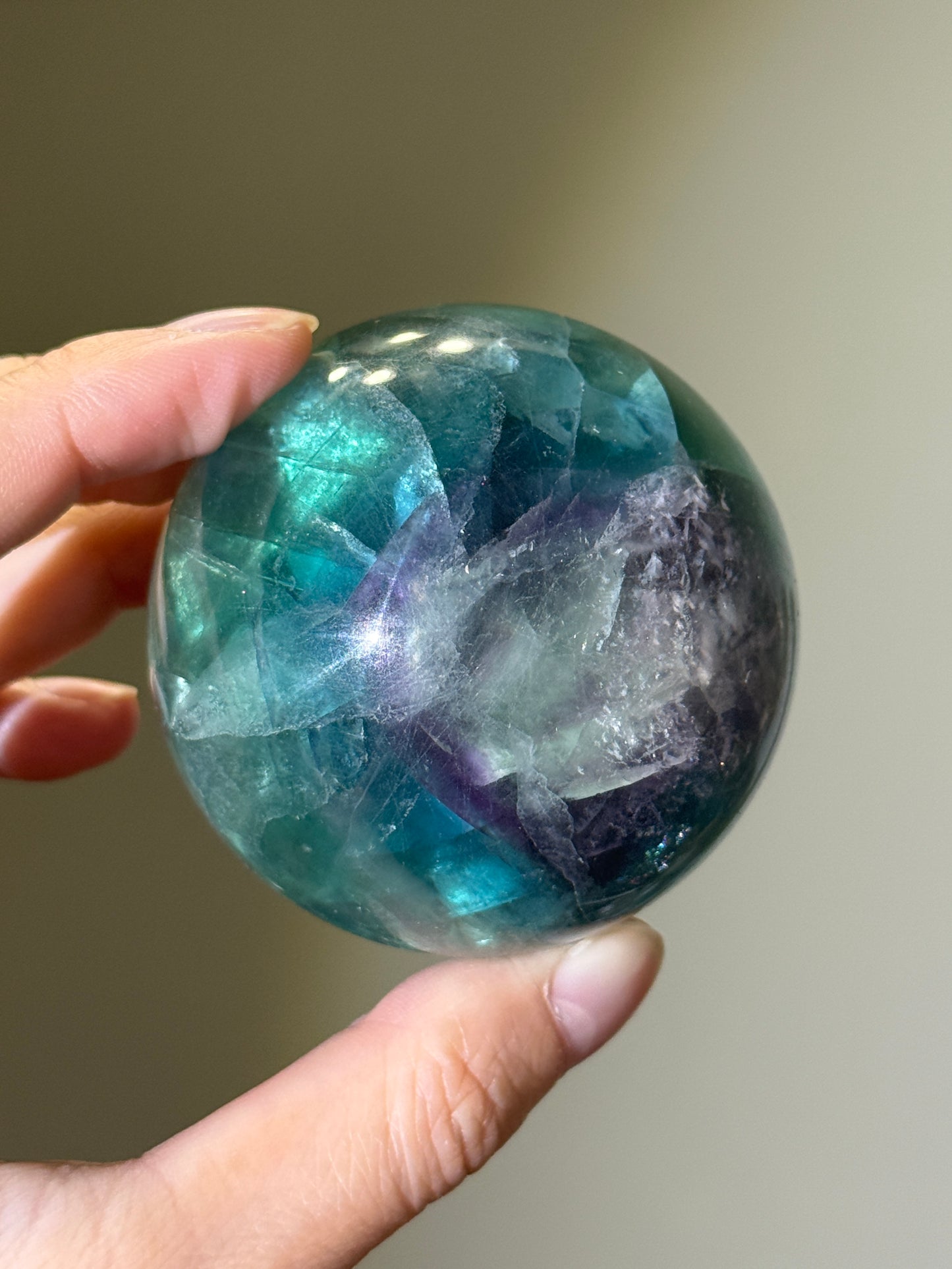 Large Rainbow Fluorite Sphere