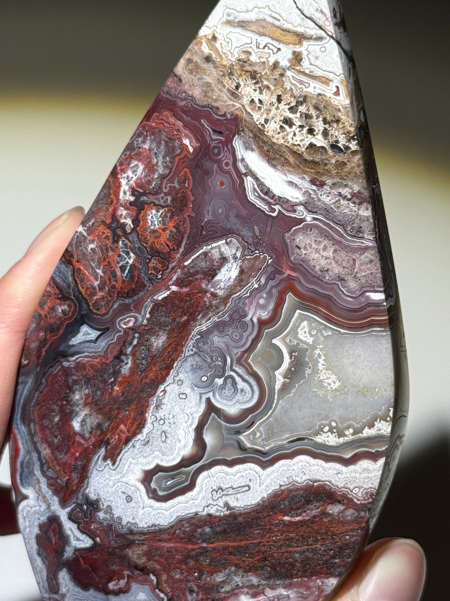 Large Mexican Lace Agate Flame, Mexico