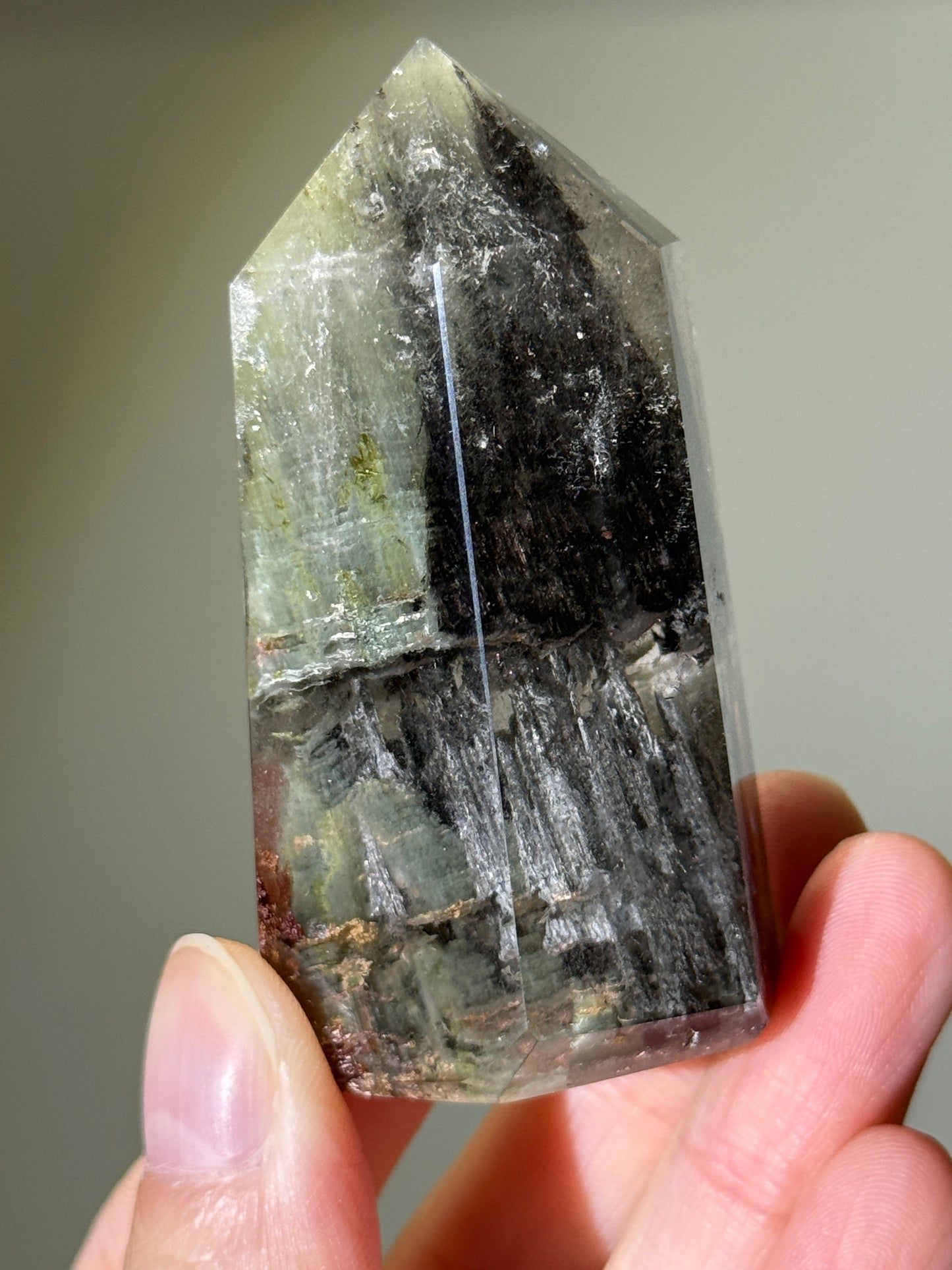 Collector’s Grade Garden Quartz Tower With Black Amphibole, Zambia