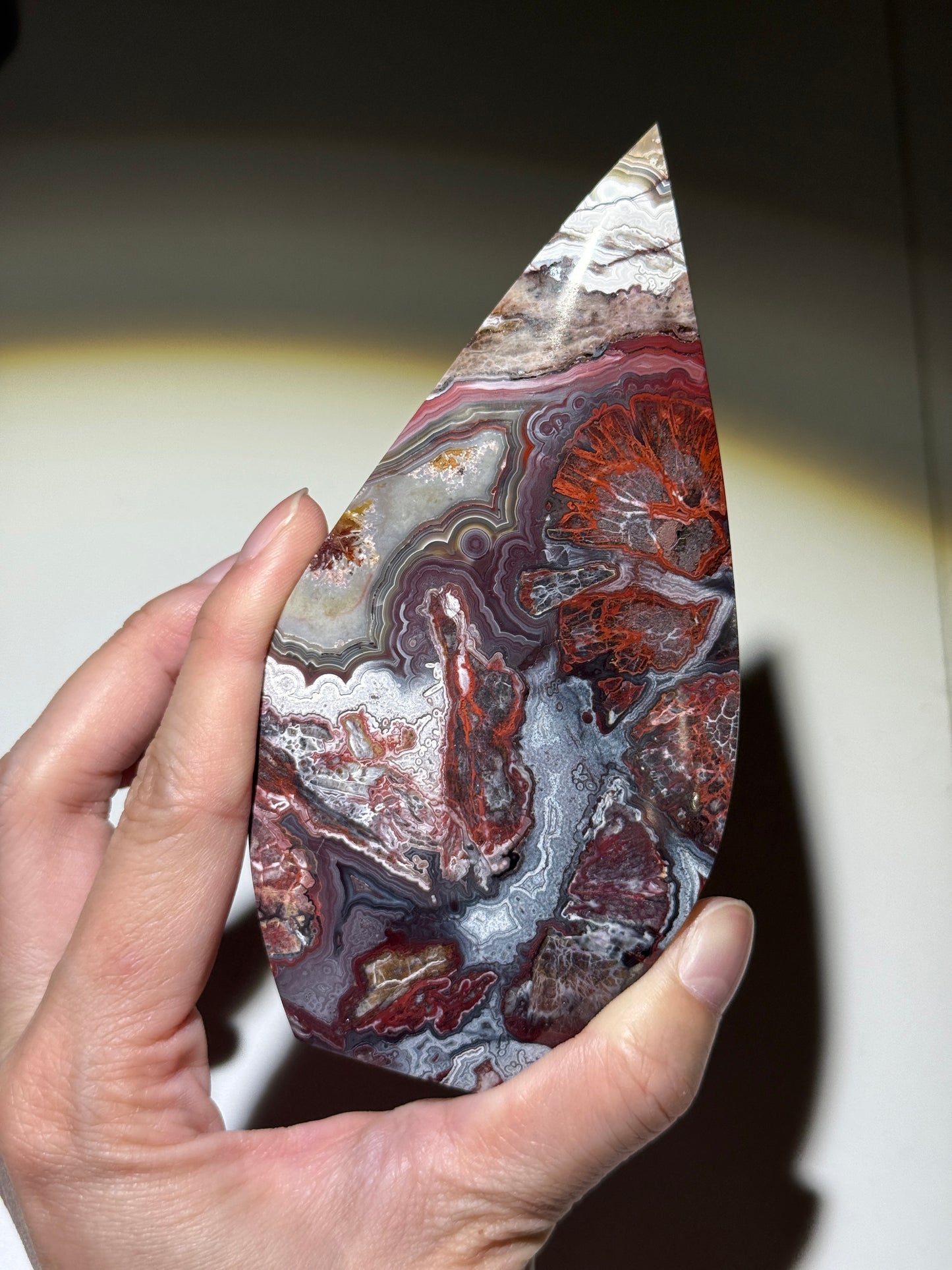 Large Mexican Lace Agate Flame, Mexico