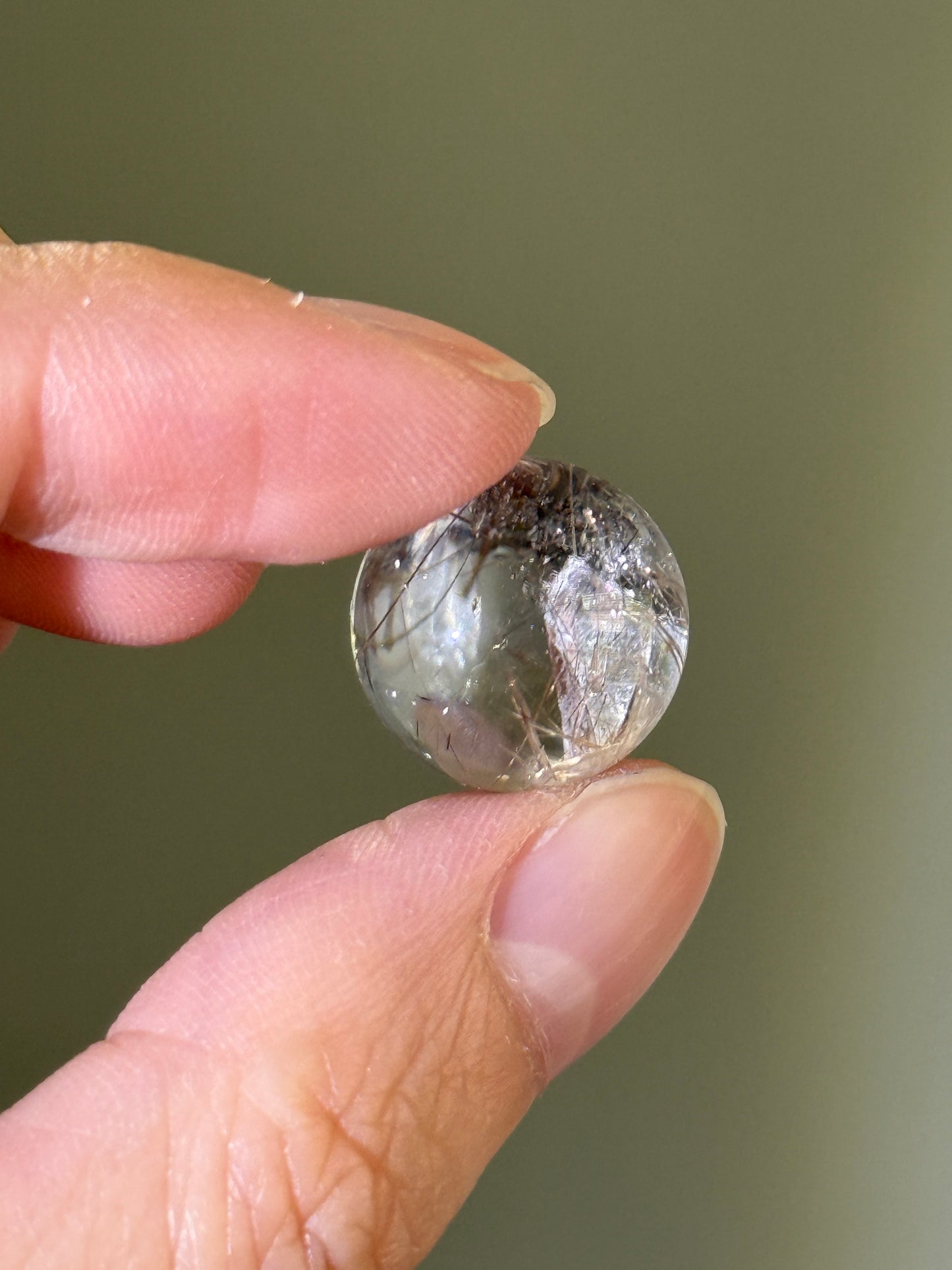 Uncommon Rutilated Quartz With Manifestation Quartz, Crystal in Crystal Sphere, Brazil