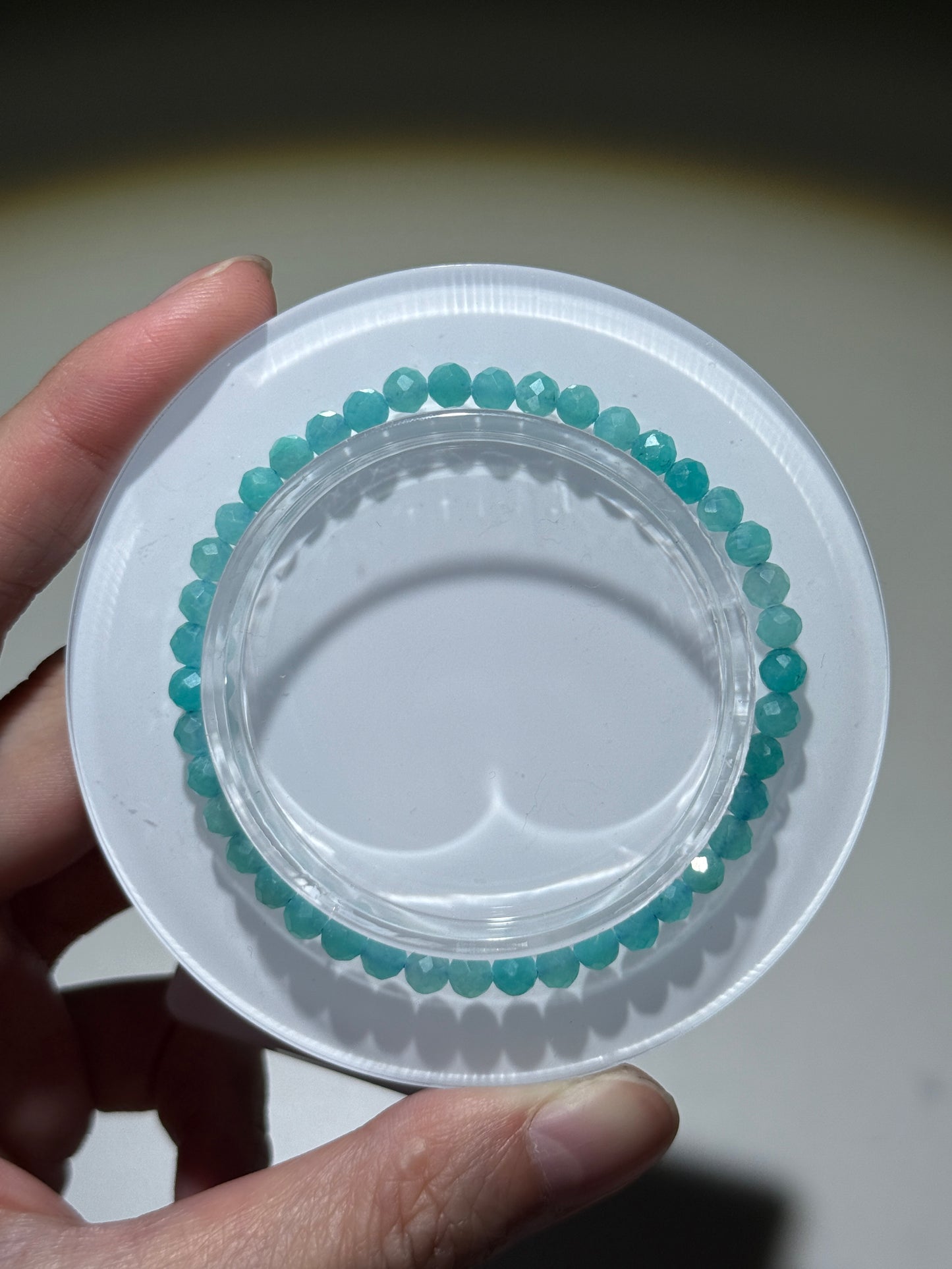 Faceted Amazonite Bracelets, 4.5mm