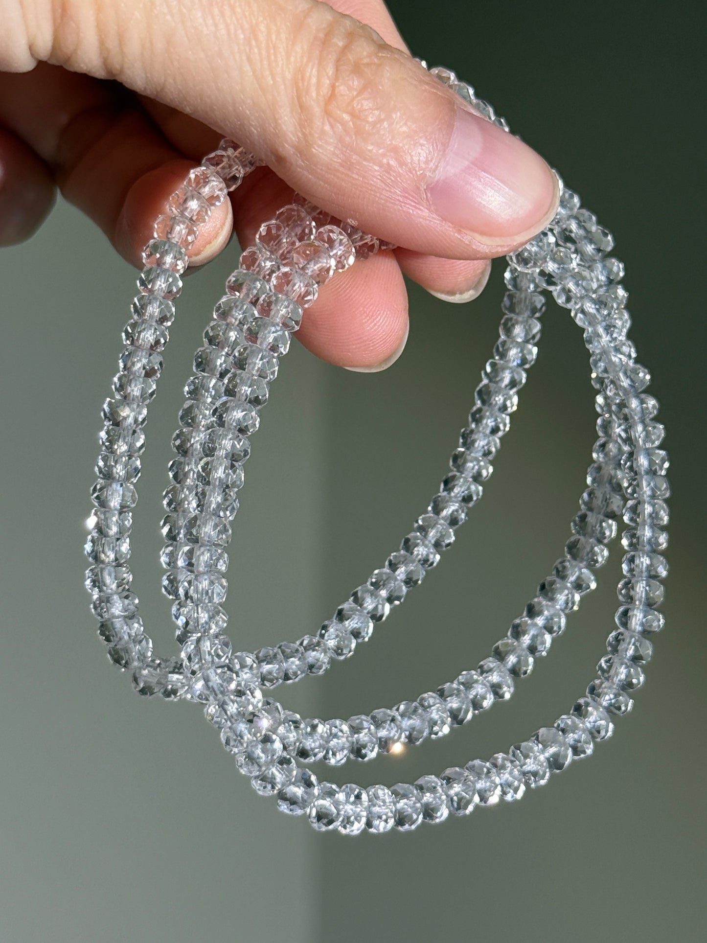 Faceted Clear Quartz Bracelets, 5mm