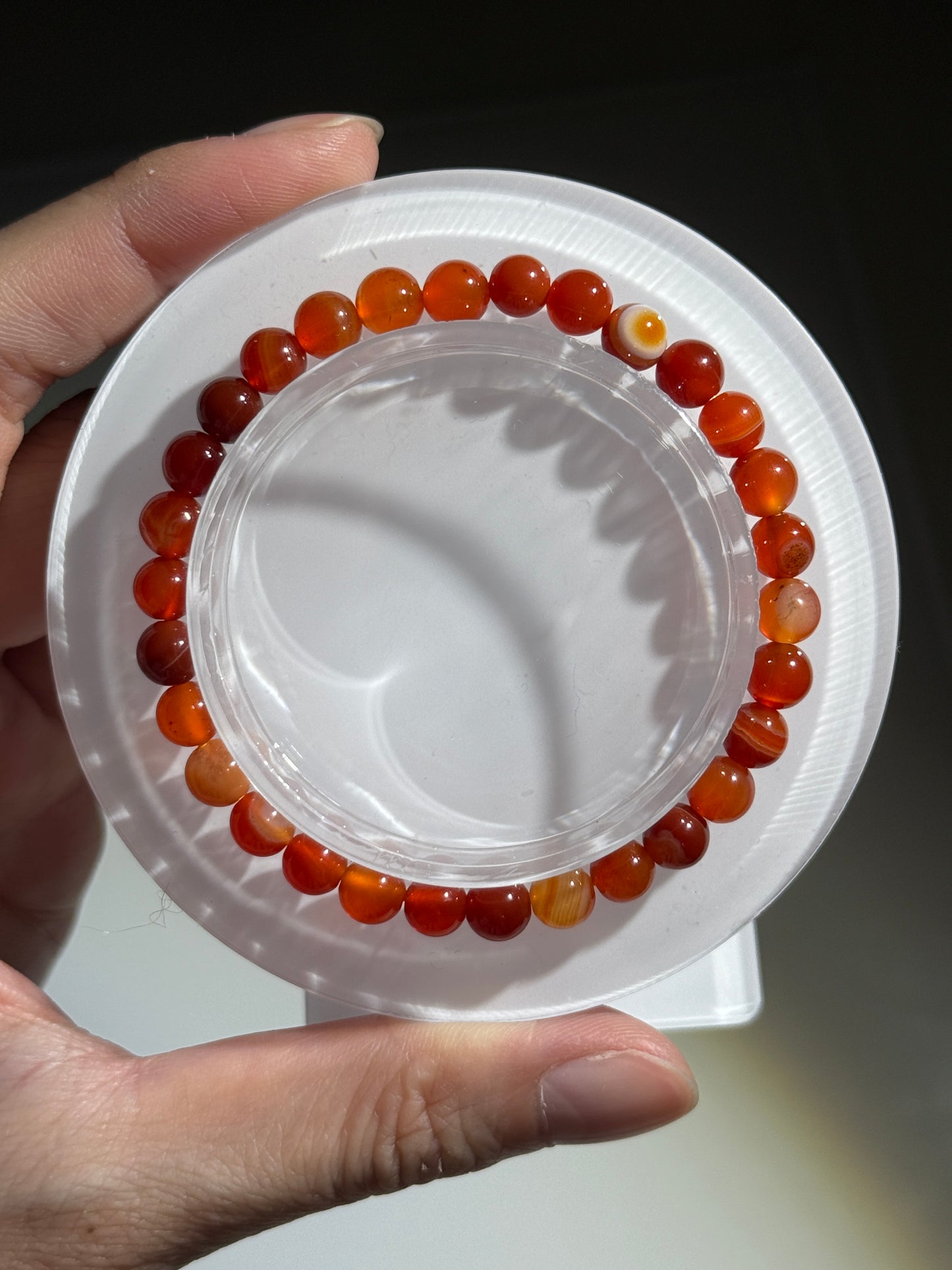 Carnelian Agate Bracelets, 6.5mm