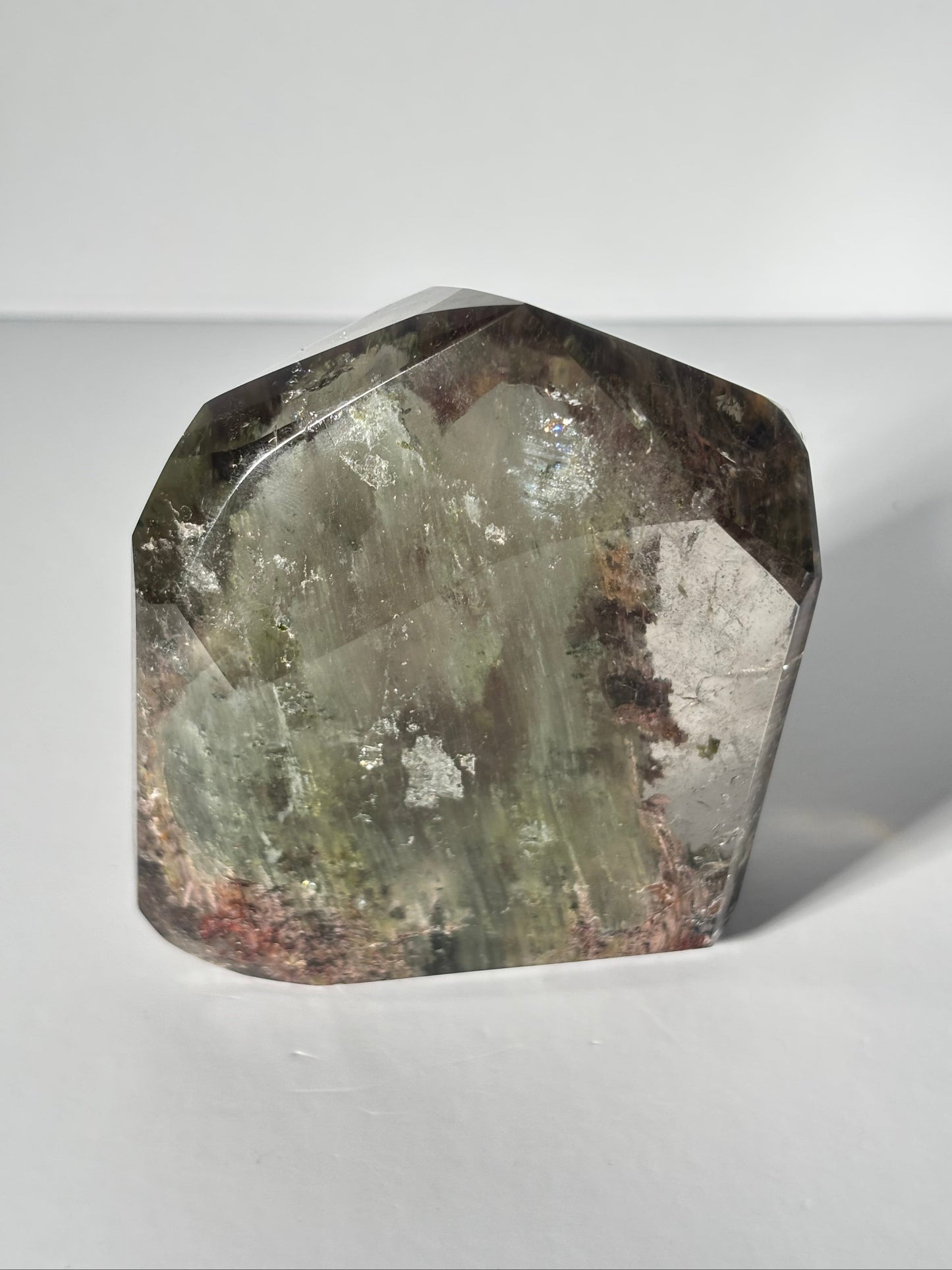 Large Collector’s Grade Bicolor Epidote x Green Amphibole Quartz Tower, Zambia