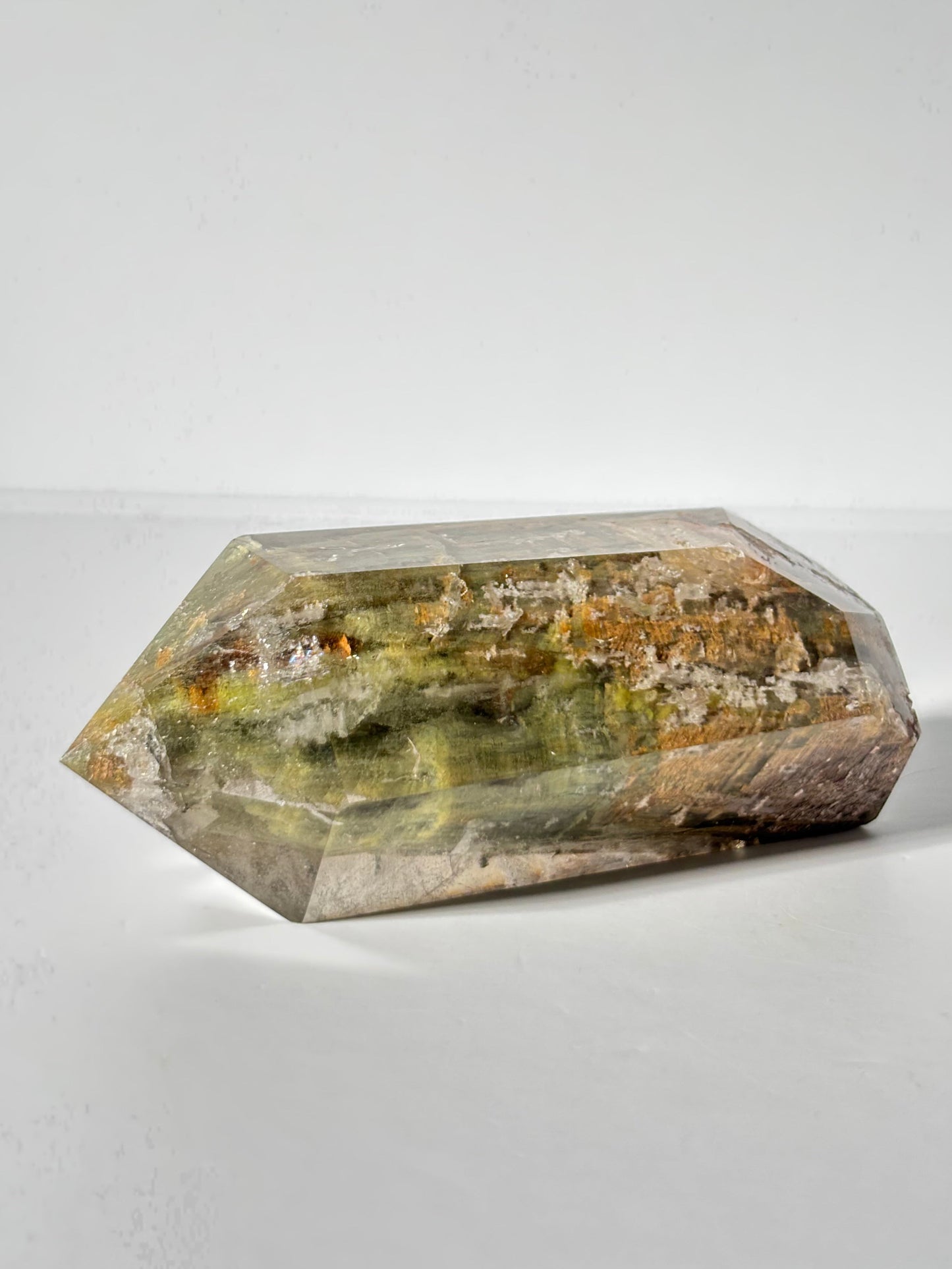 High Quality Rare Bright Green & Yellow Lodalite Quartz Tower, Zambia