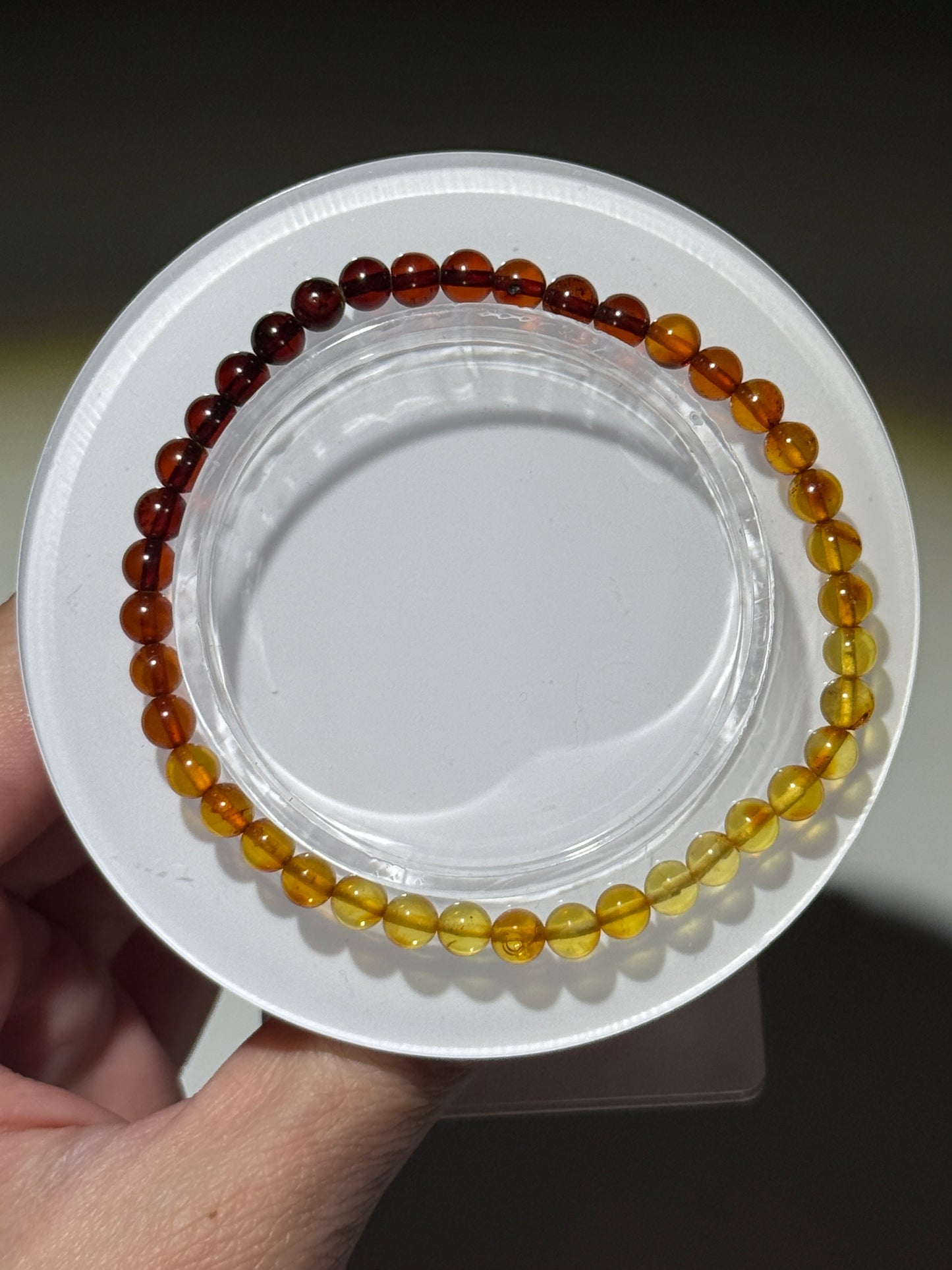 Genuine Gradient Amber Bracelets, 5mm