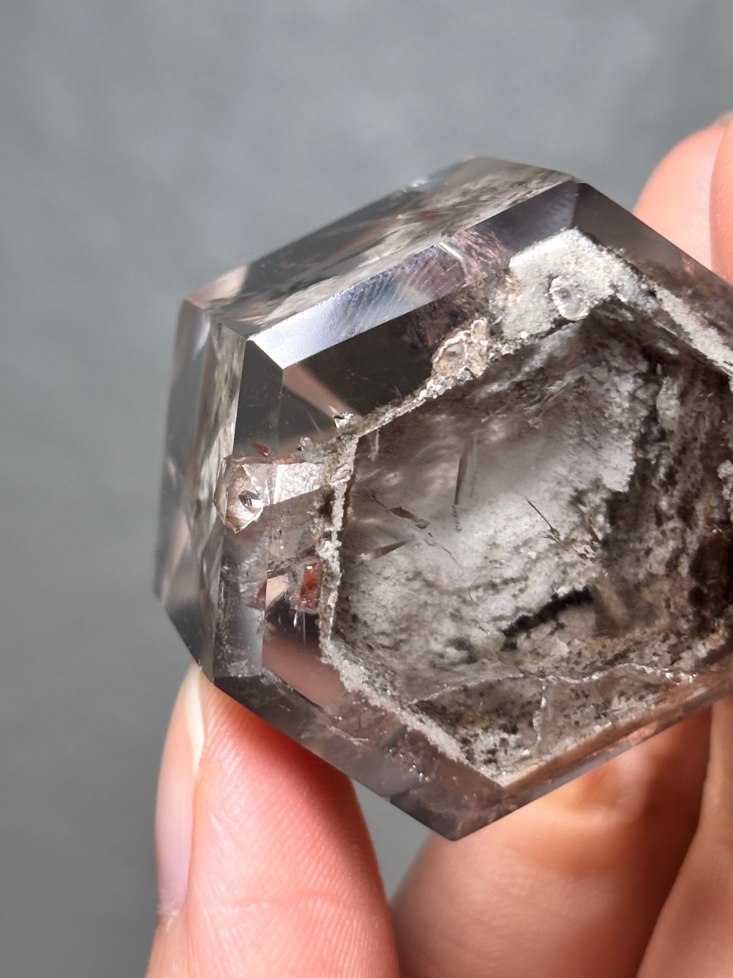 High Quality Water Clear Moody White Phantom Lodalite With Manifestation Quartz (Crystal in Crystal), Brazil