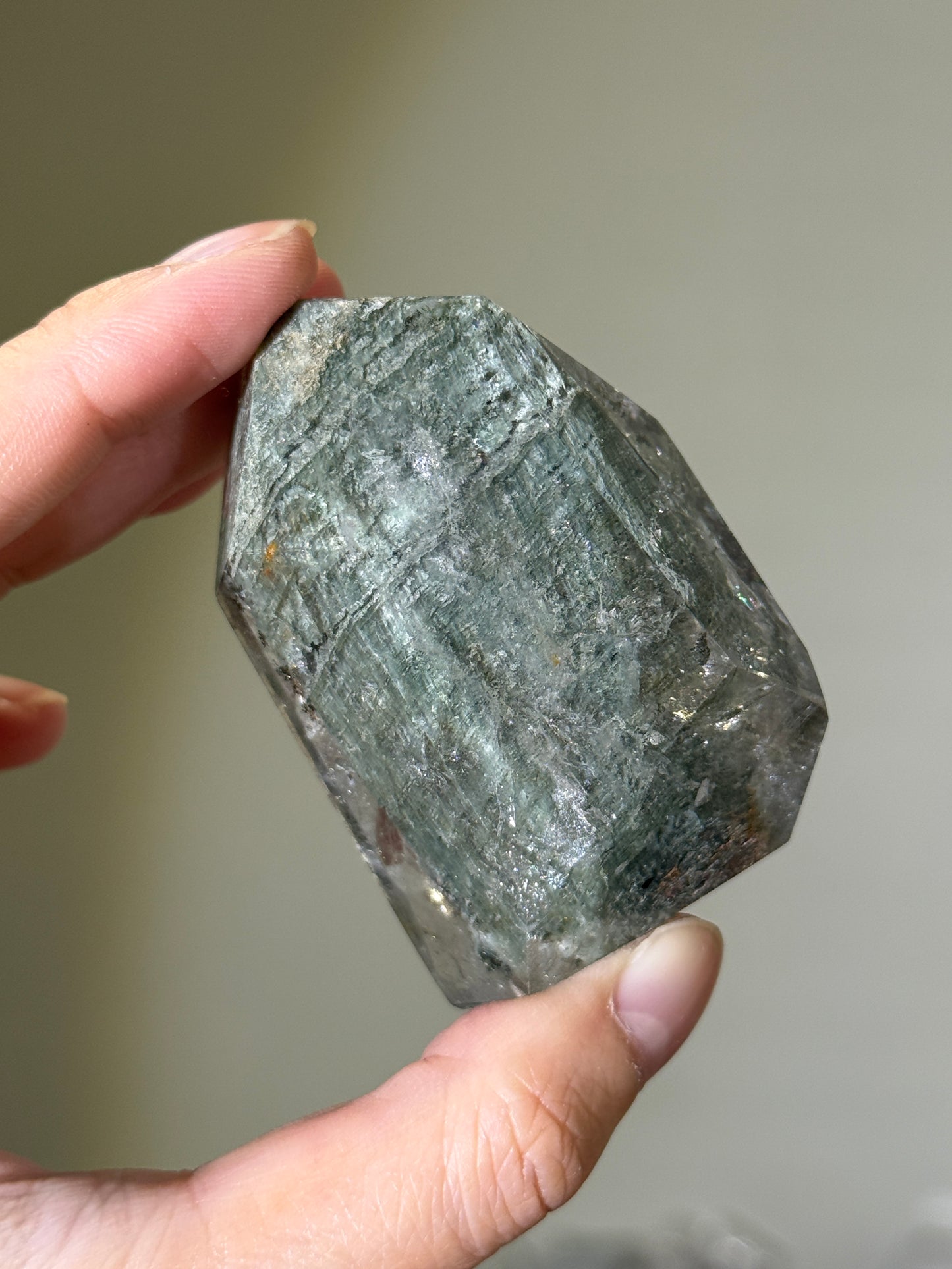 Gorgeous Mint Green Garden Quartz Freeform, Zambia