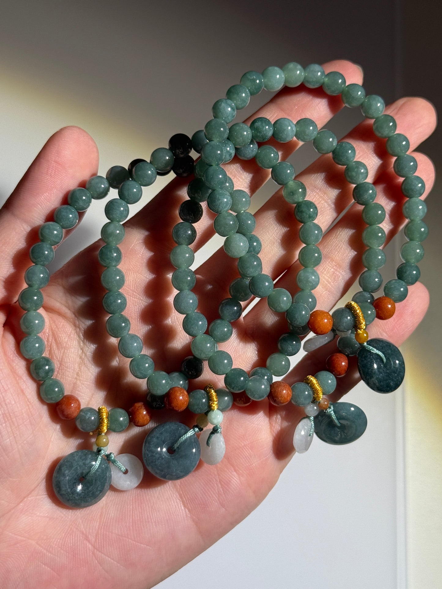 Guatemalan Jade Bracelet With Design, 6mm