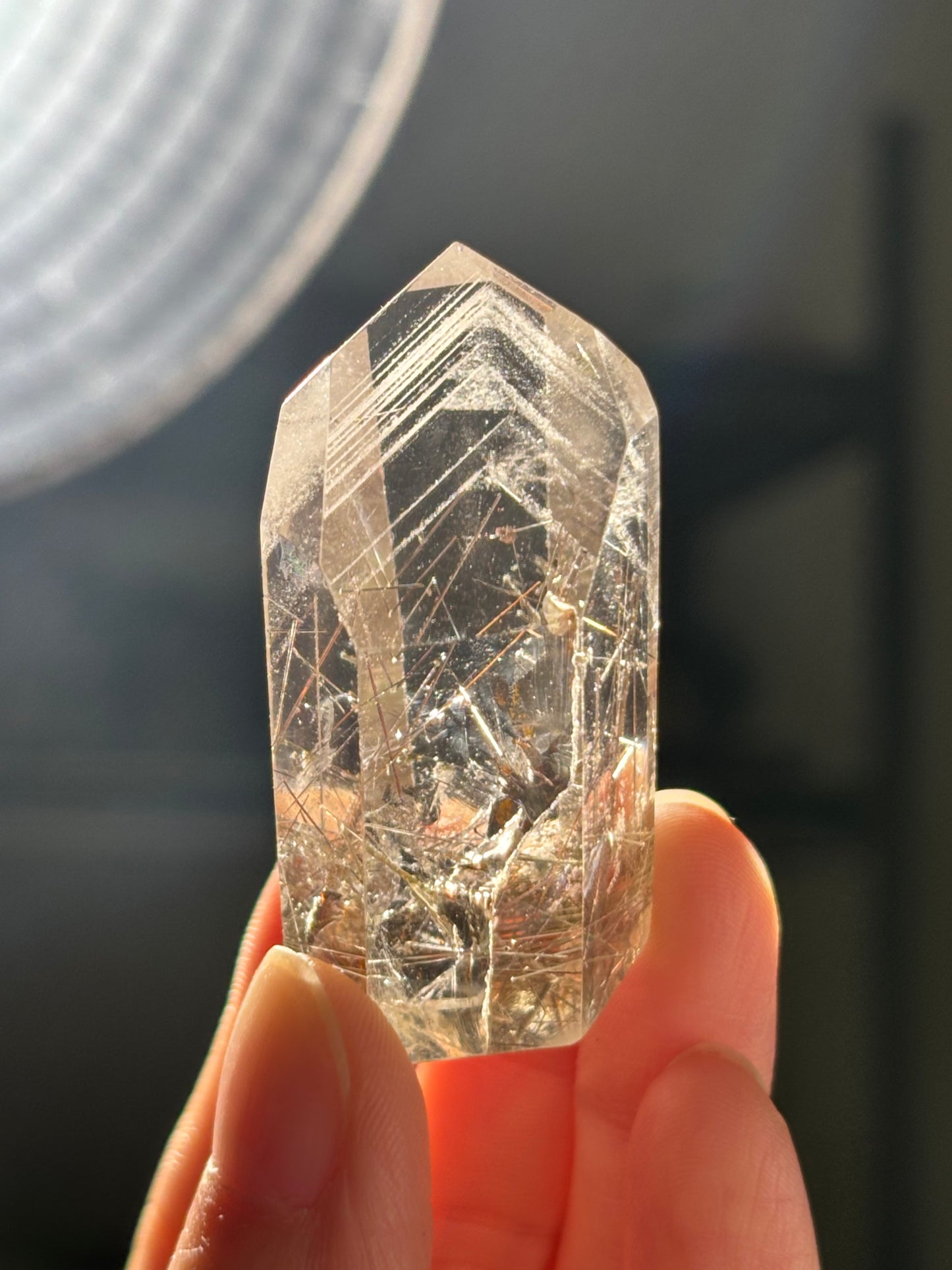 High Quality White Phantom Quartz With Silver Rutile Tower, Brazil