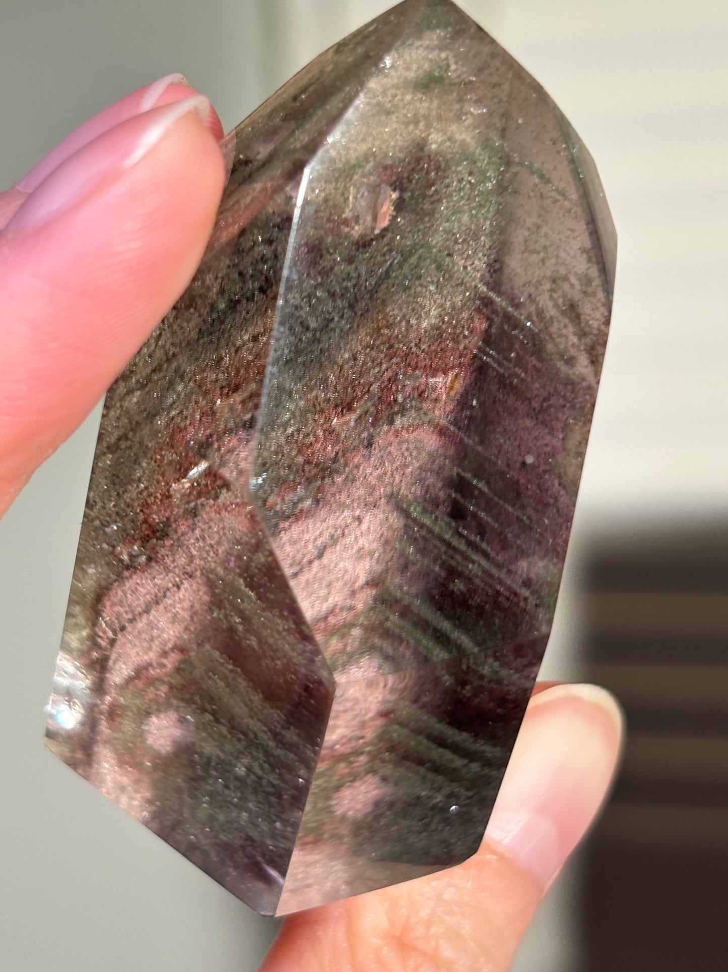 Chunky High Quality Water Clear Phantom Garden Quartz Tower, Brazil