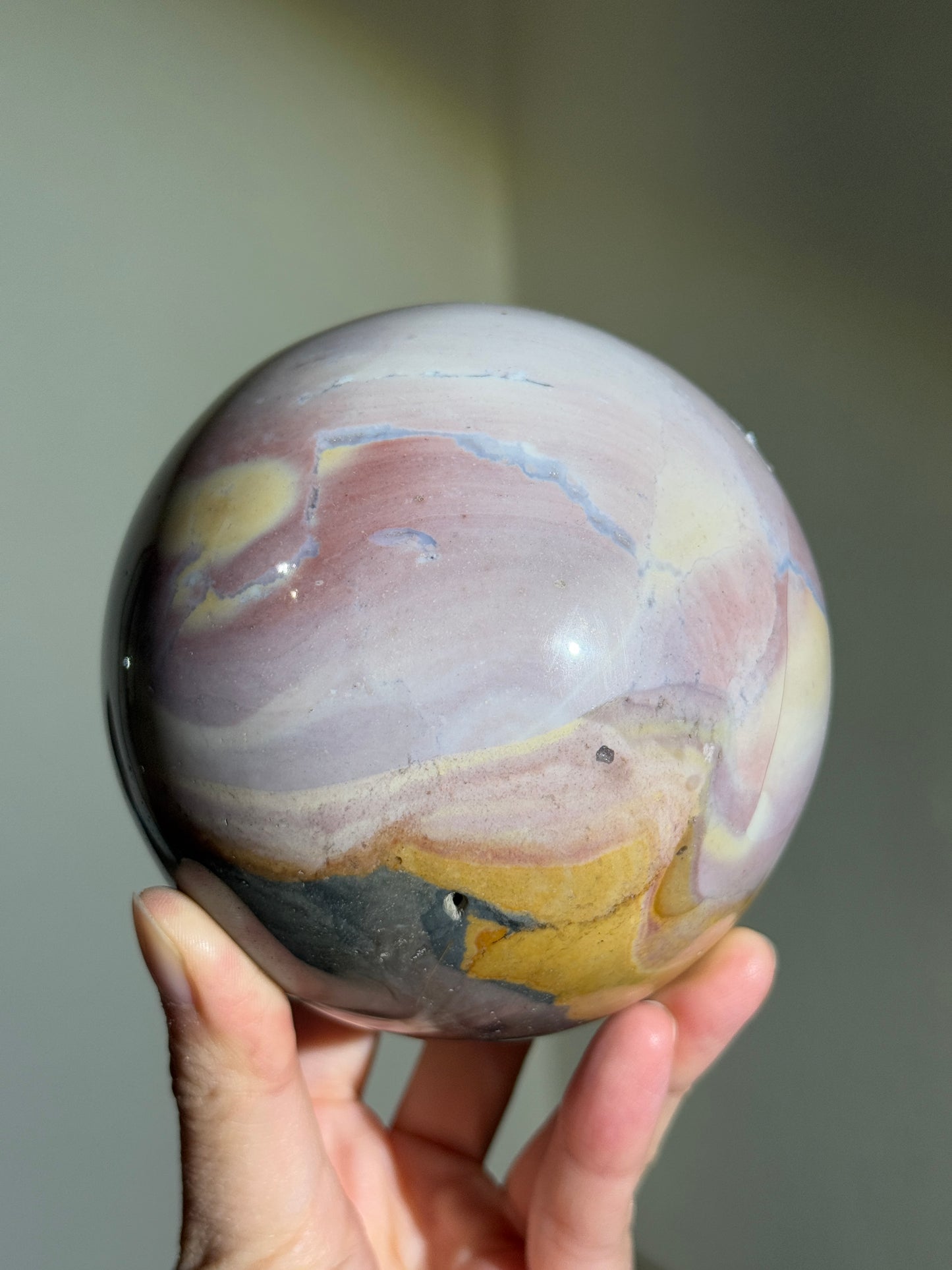 Statement Pink & Green Sea Jasper Sphere, Madagascar