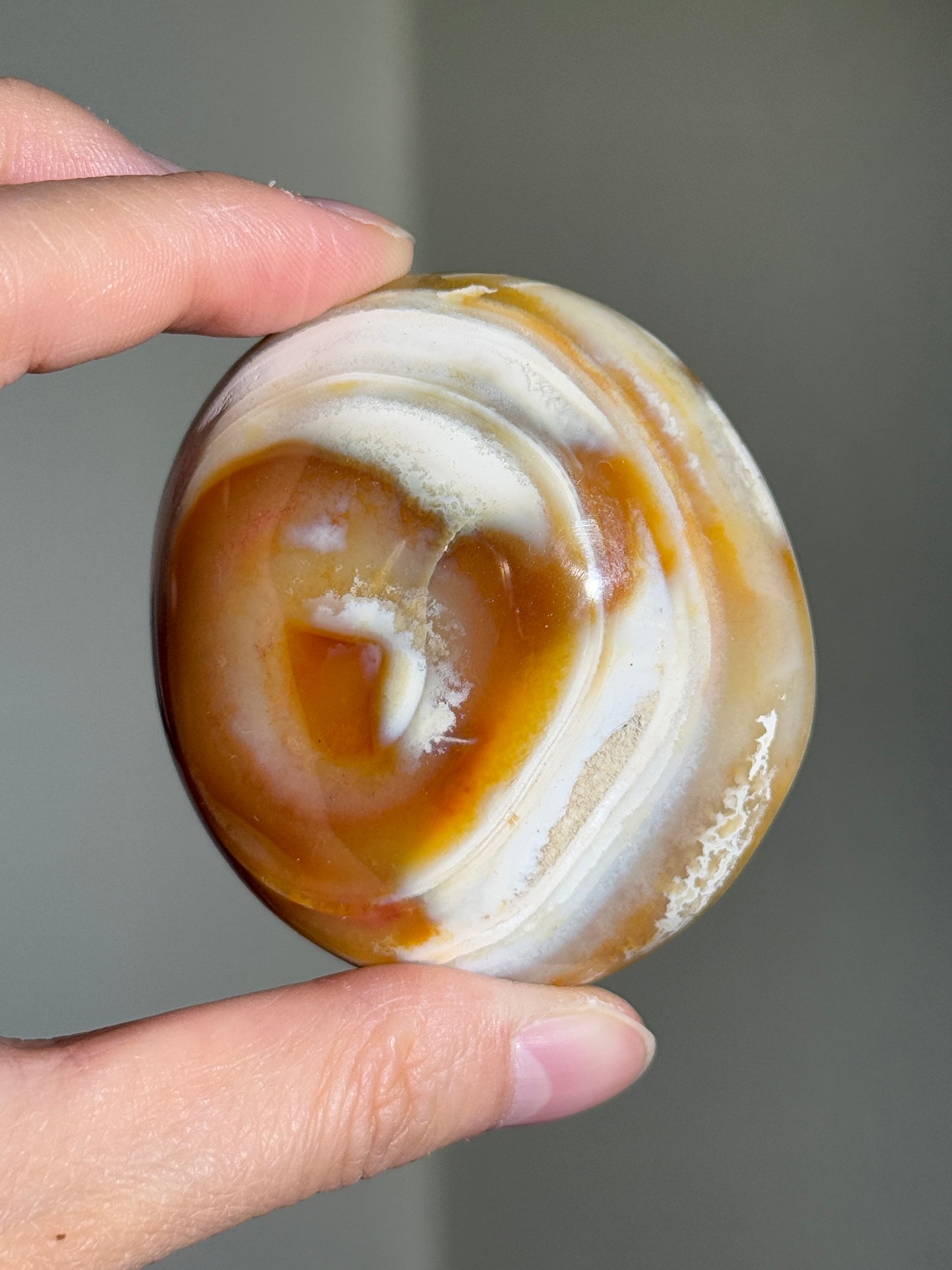 Large Carnelian x Orca Agate Palm Stone, Madagascar